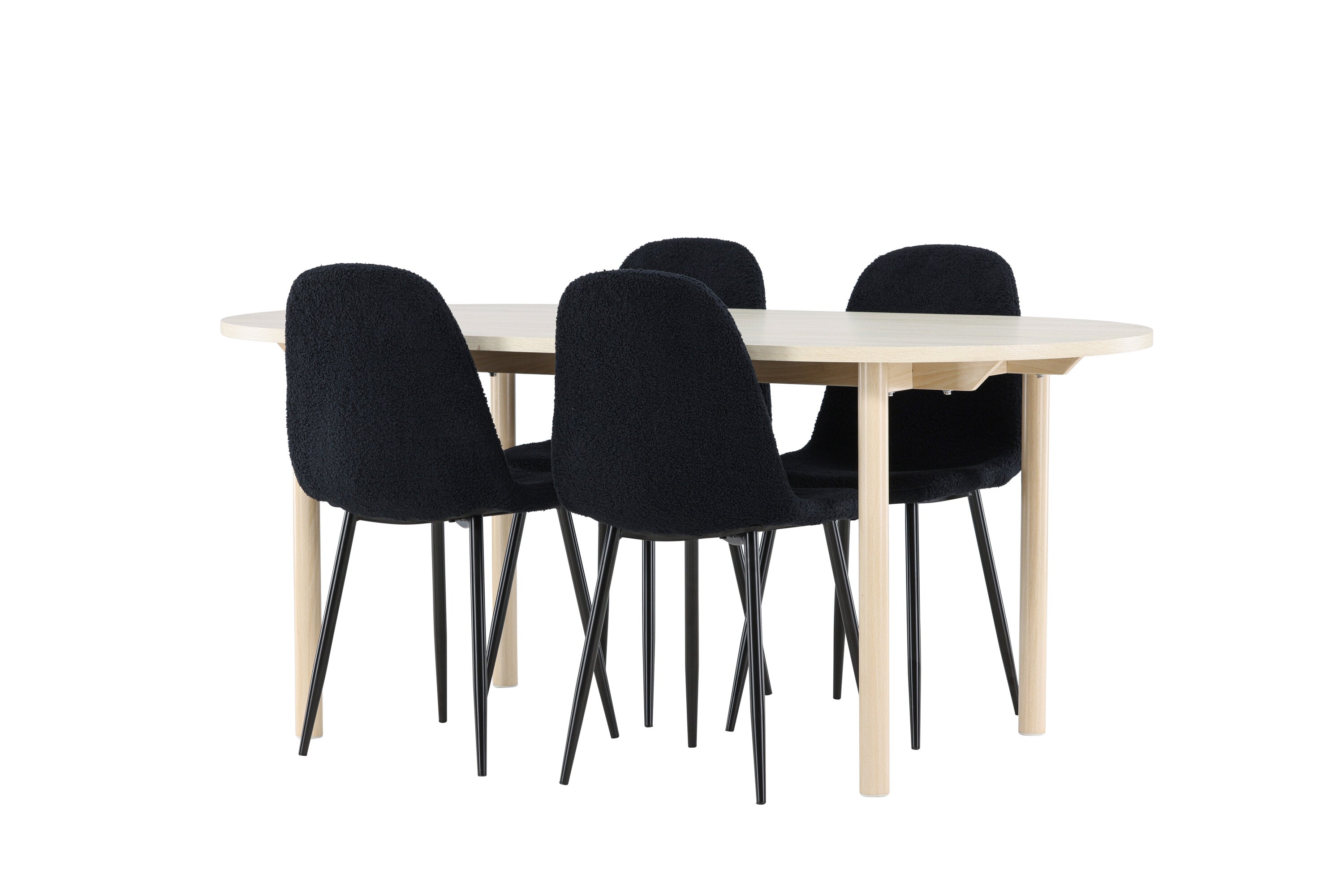 Essgruppe Esstisch Andy 180 x 90 mit Stühlen Polar - Schwarz - Venture Home - le canapé