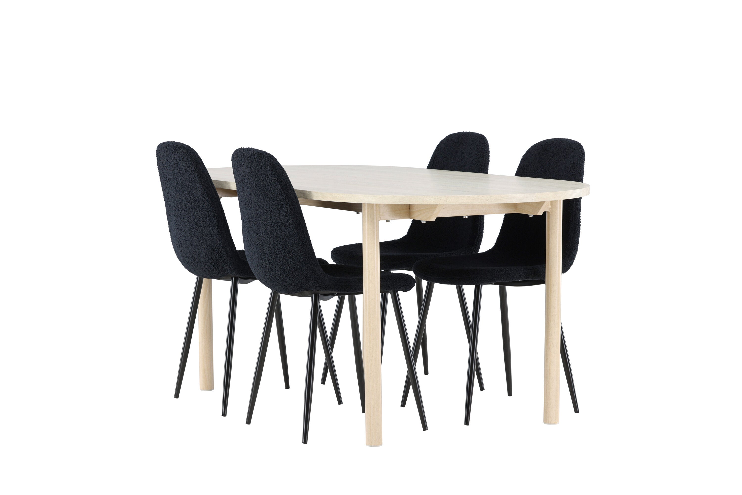 Essgruppe Esstisch Andy 180 x 90 mit Stühlen Polar - Schwarz - Venture Home - le canapé