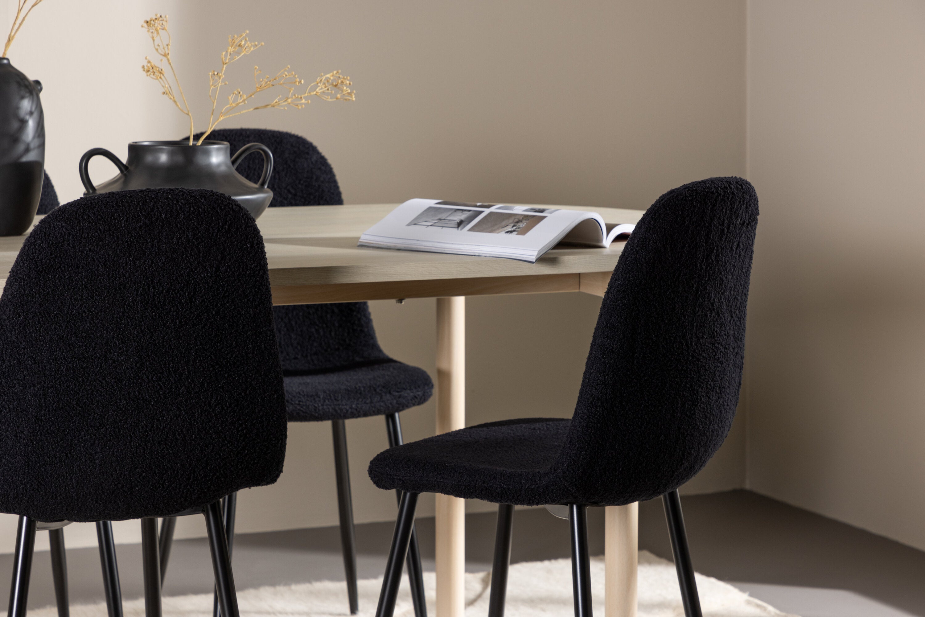 Essgruppe Esstisch Andy 180 x 90 mit Stühlen Polar - Schwarz - Venture Home - le canapé