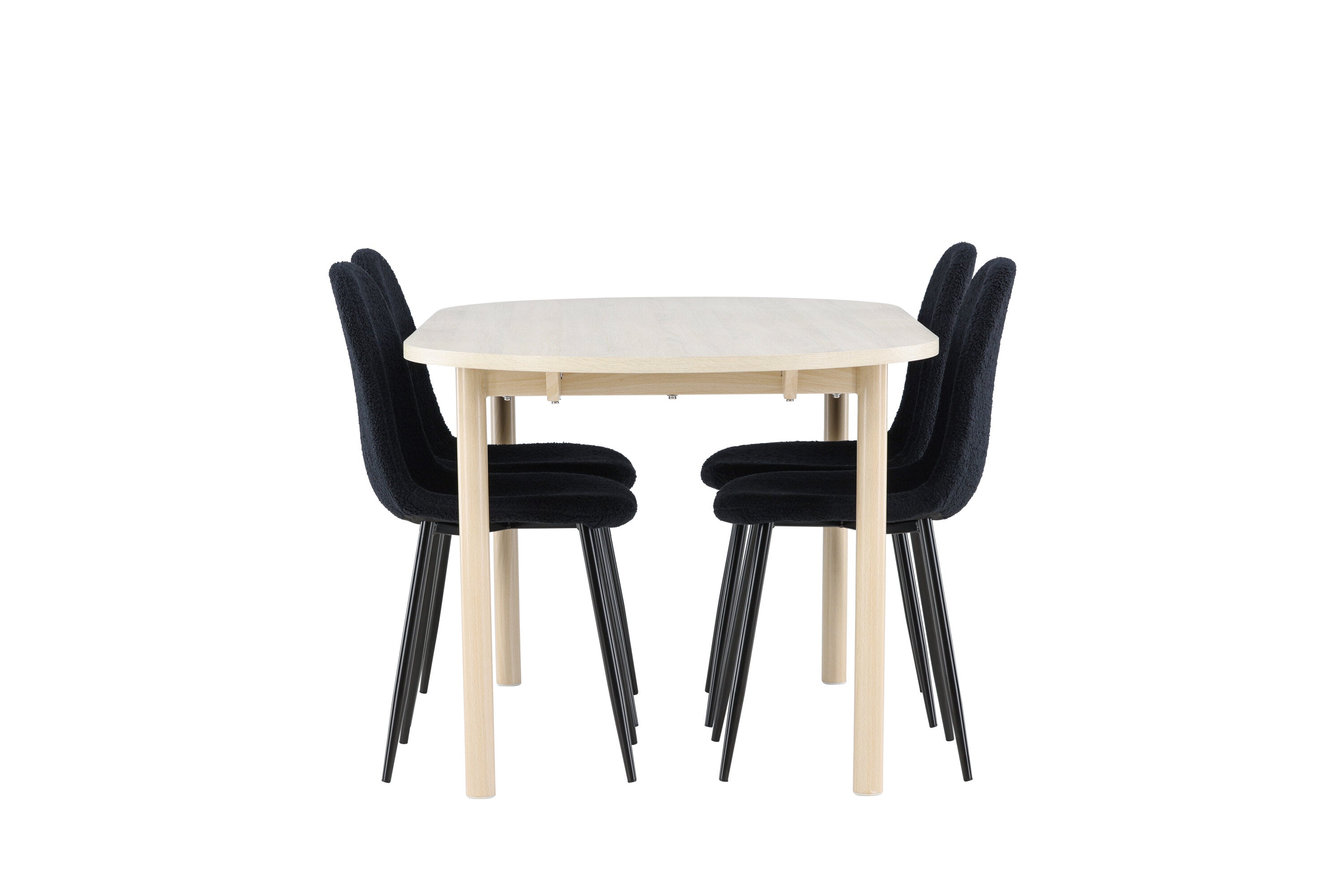 Essgruppe Esstisch Andy 180 x 90 mit Stühlen Polar - Schwarz - Venture Home - le canapé