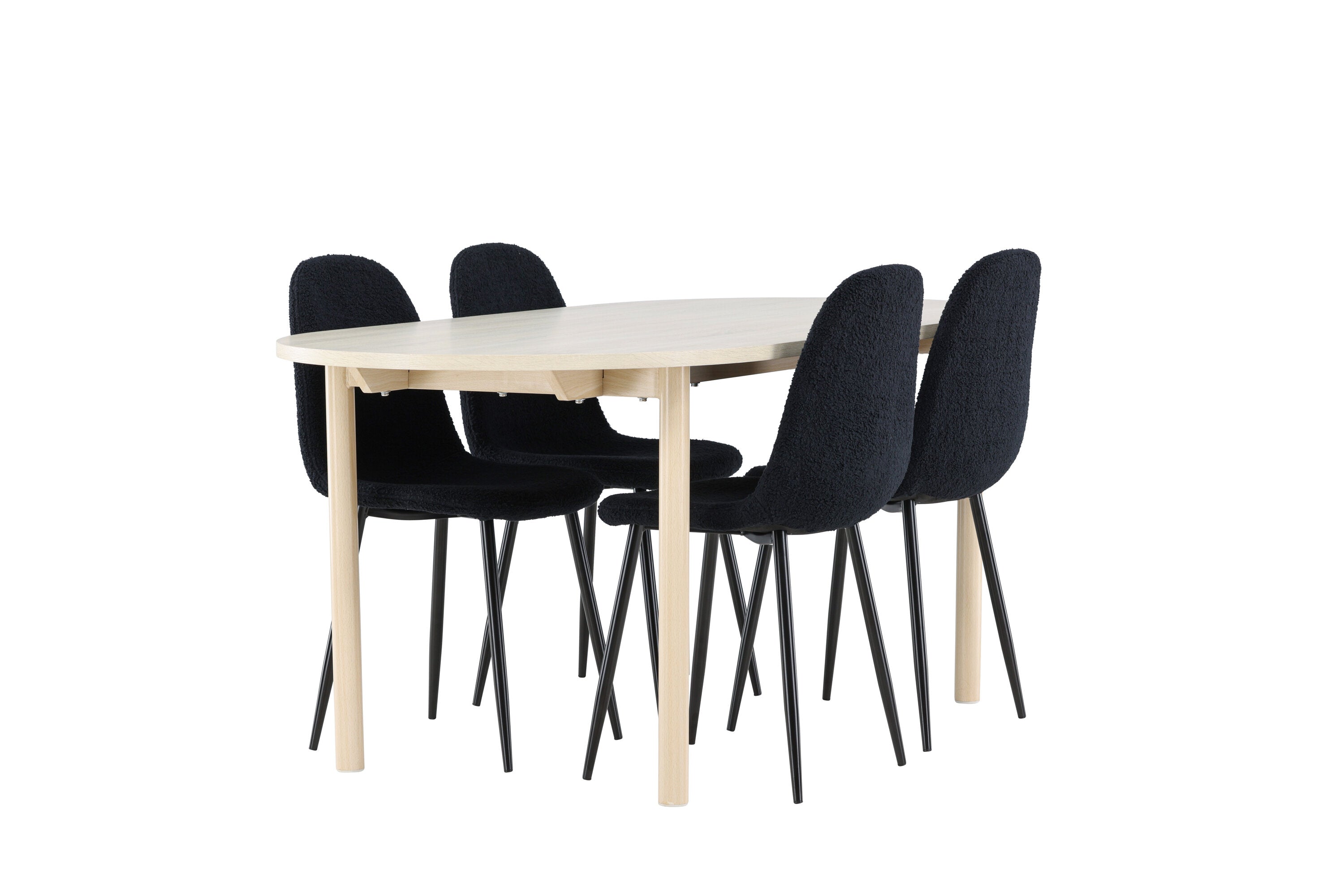 Essgruppe Esstisch Andy 180 x 90 mit Stühlen Polar - Schwarz - Venture Home - le canapé