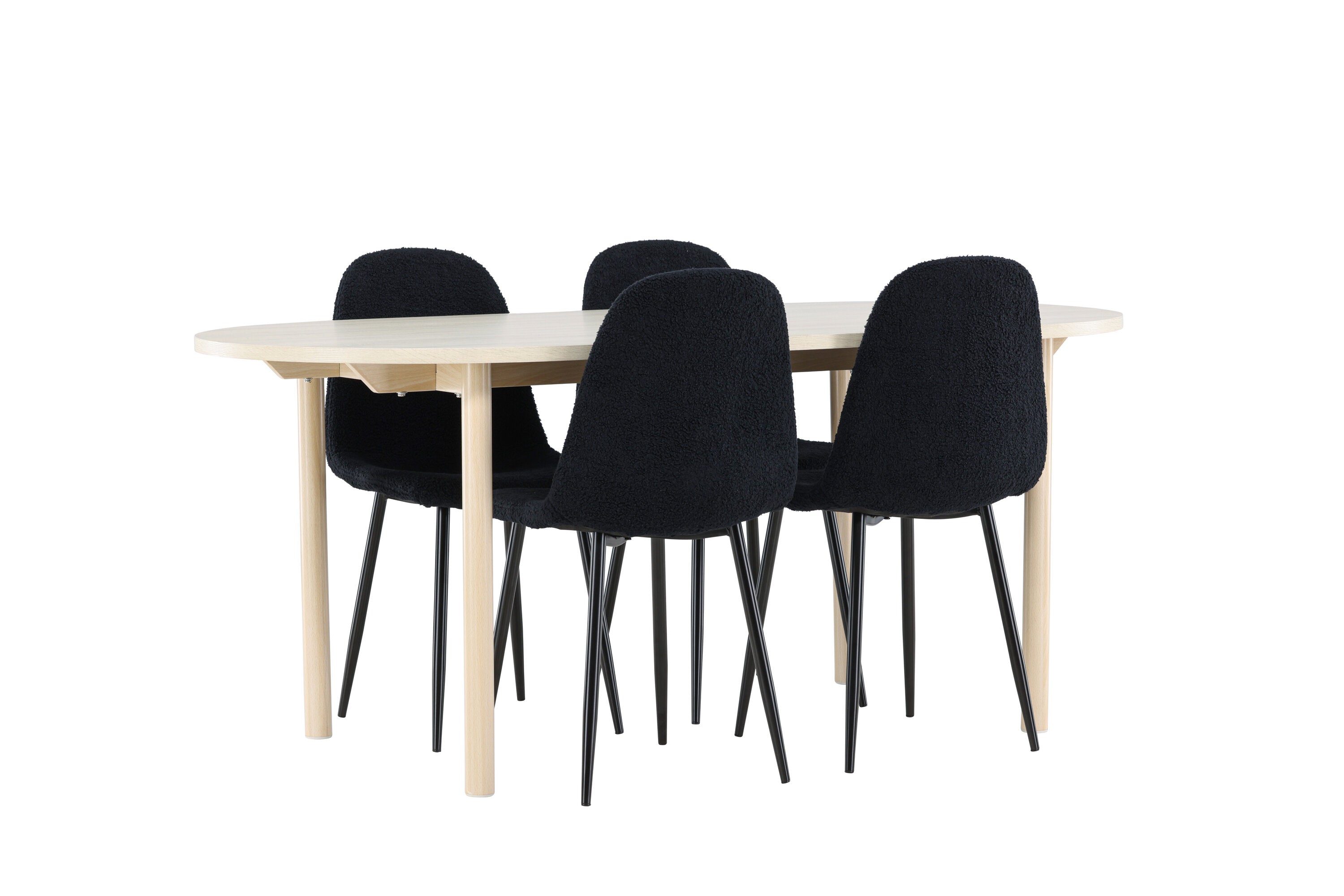 Essgruppe Esstisch Andy 180 x 90 mit Stühlen Polar - Schwarz - Venture Home - le canapé