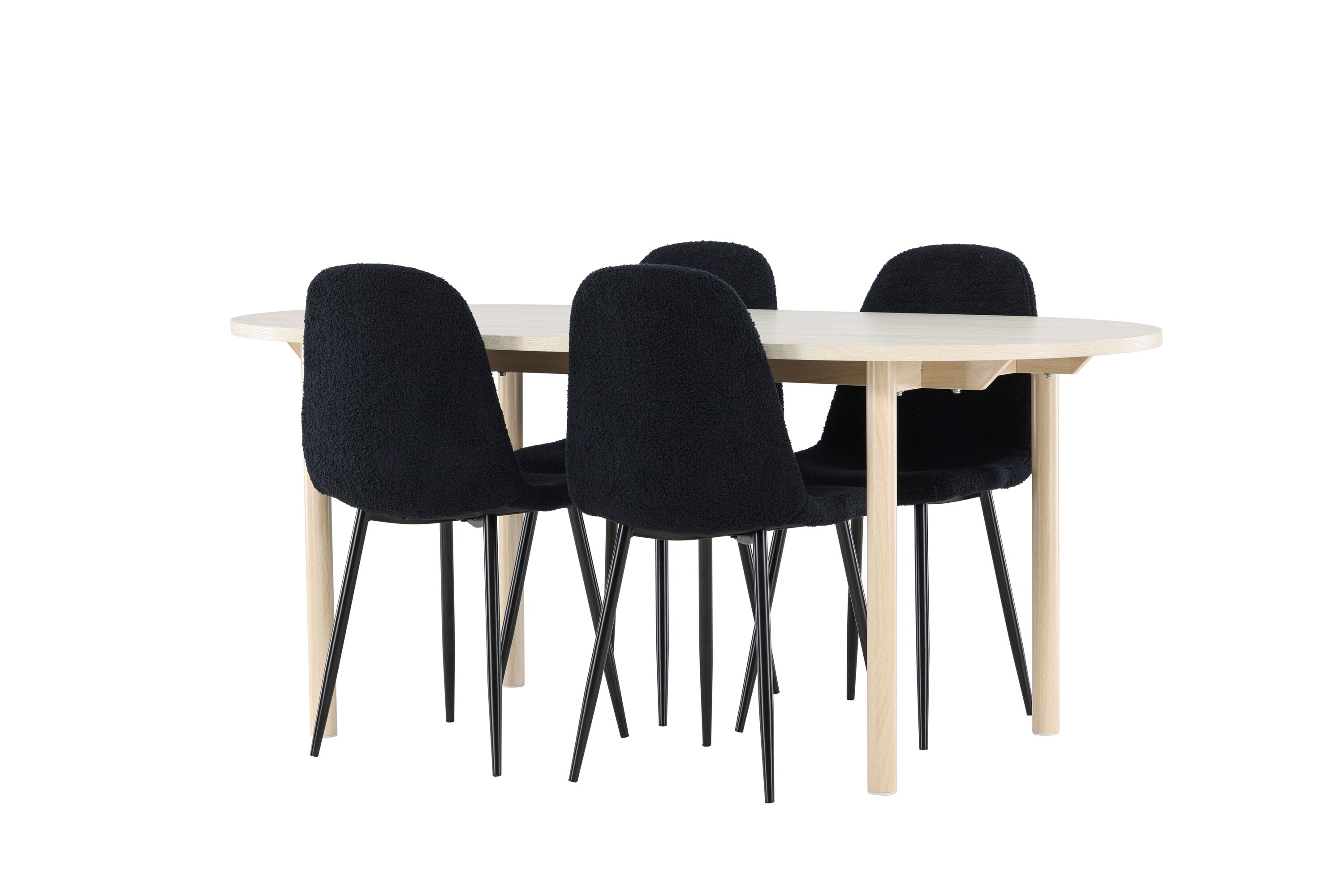 Essgruppe Esstisch Andy 180 x 90 mit Stühlen Polar - Schwarz - Venture Home - le canapé