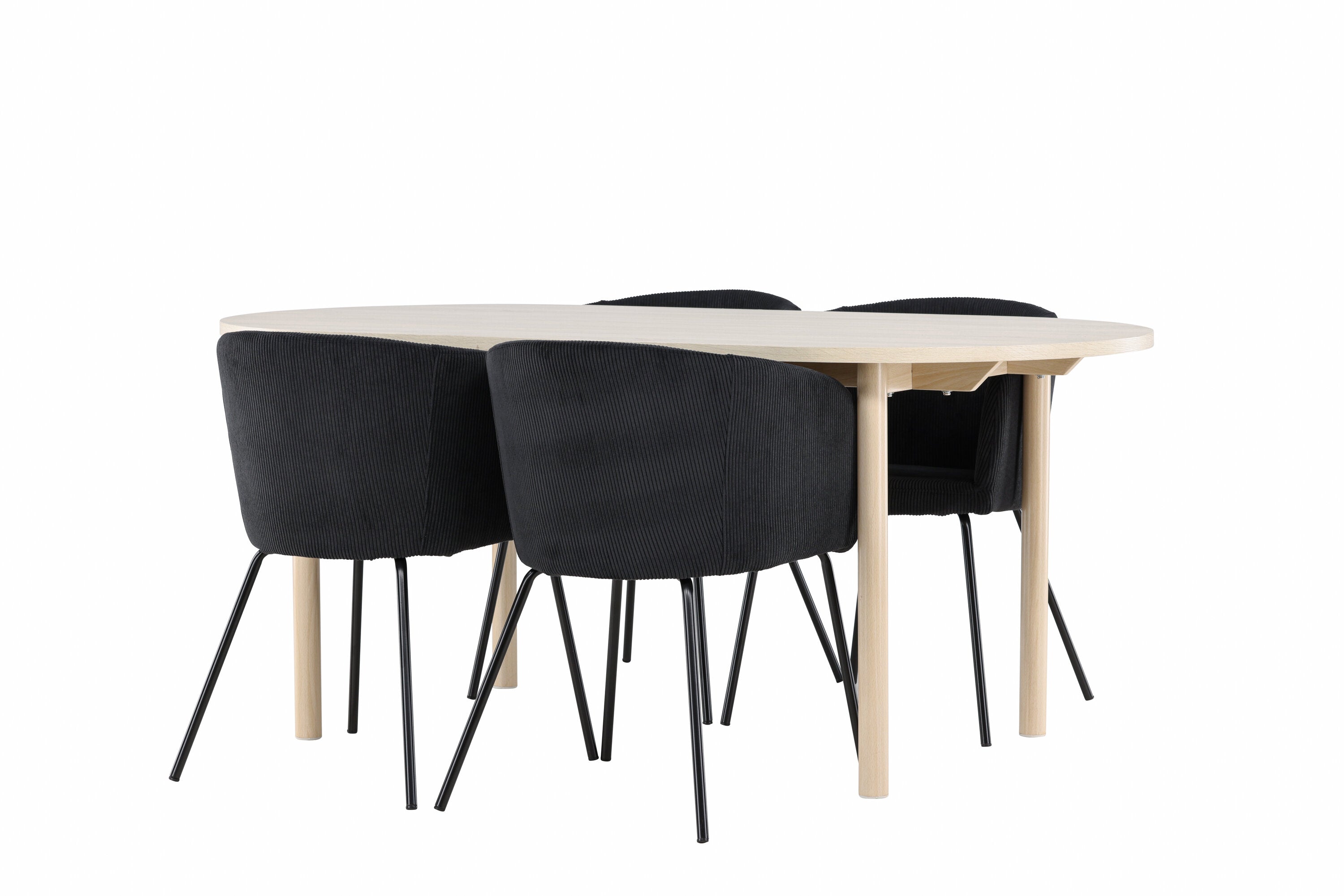 Essgruppe Esstisch Andy 180x90cm mit Stühlen Berit - Schwarz - Venture Home - le canapé