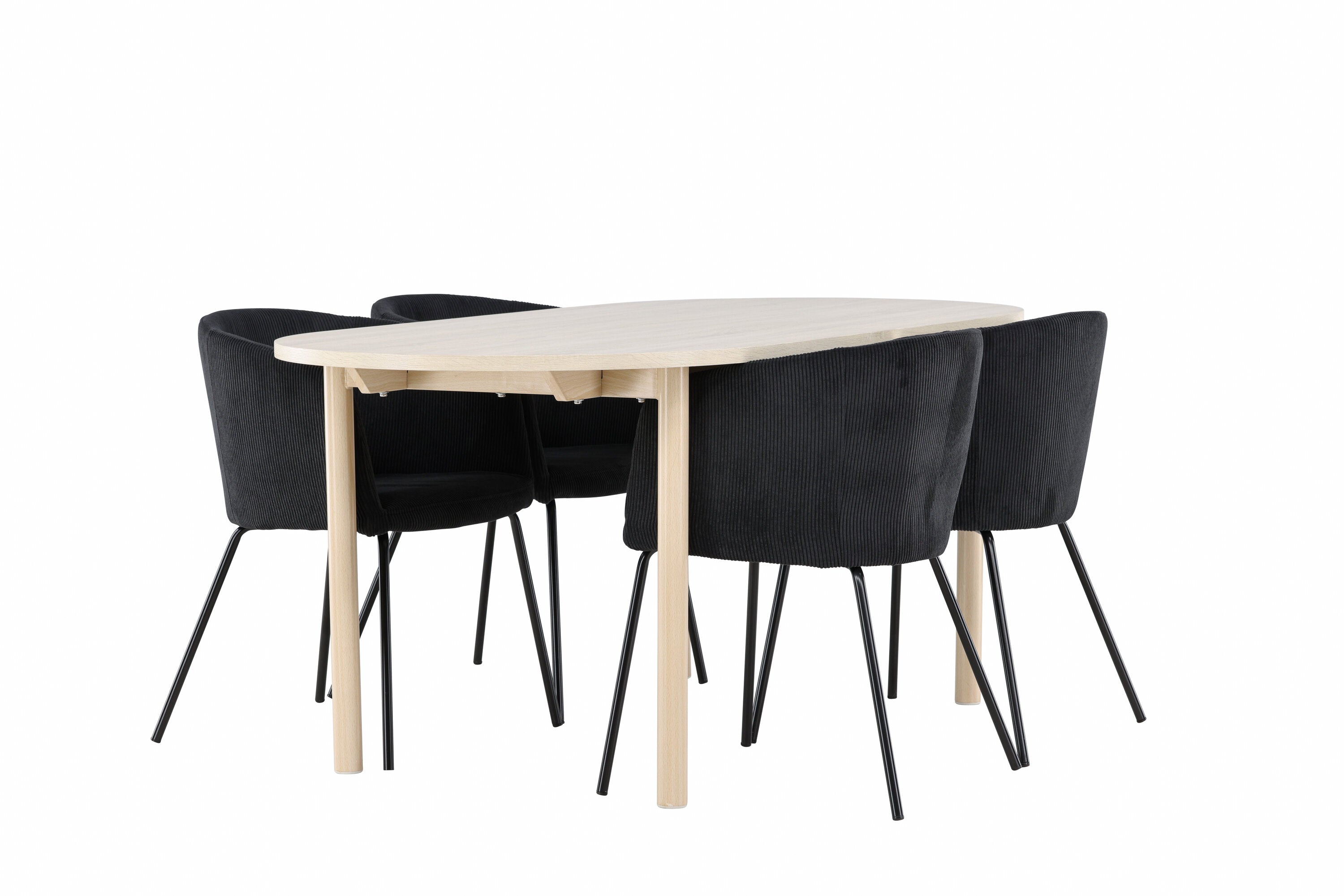 Essgruppe Esstisch Andy 180x90cm mit Stühlen Berit - Schwarz - Venture Home - le canapé