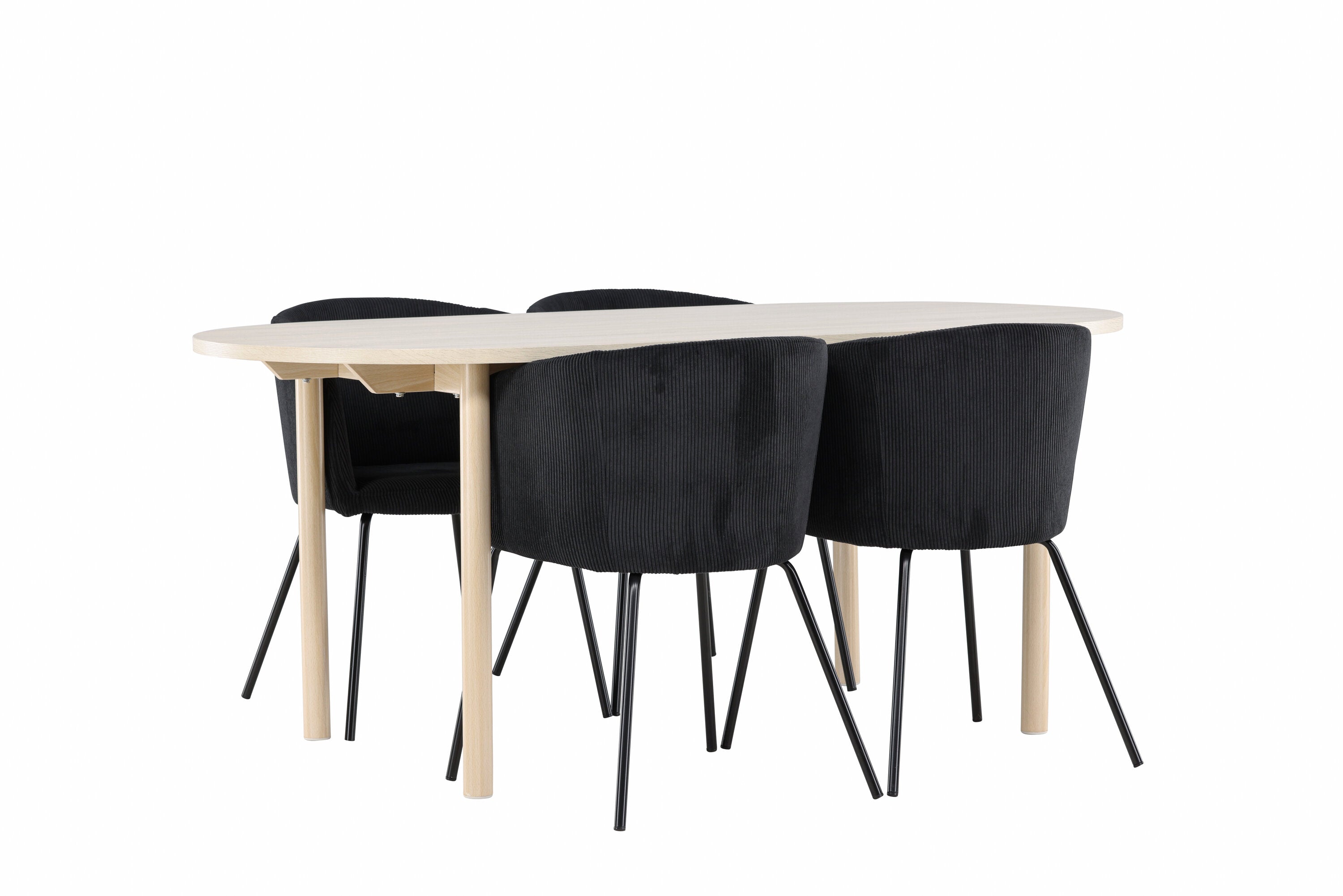 Essgruppe Esstisch Andy 180x90cm mit Stühlen Berit - Schwarz - Venture Home - le canapé