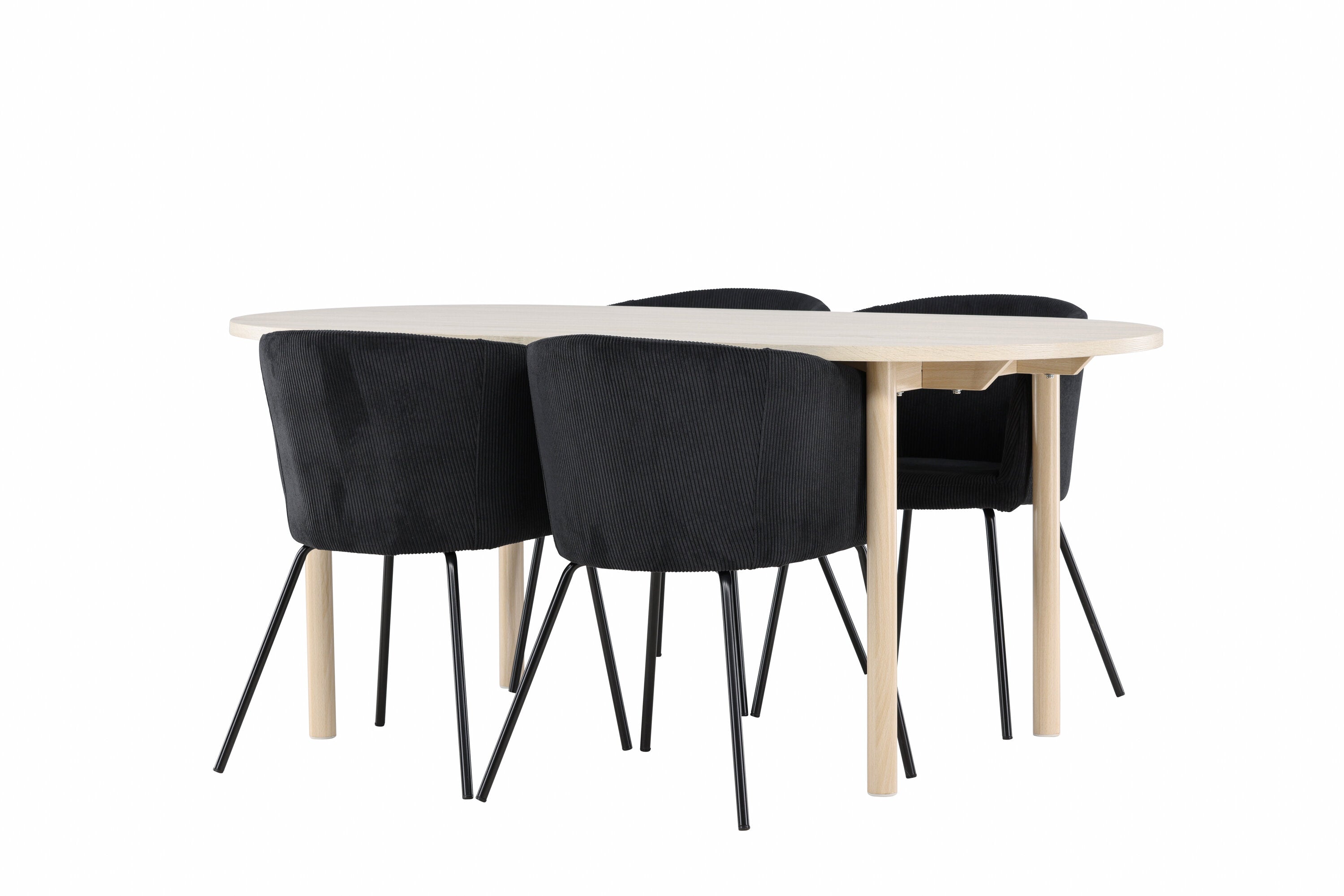 Essgruppe Esstisch Andy 180x90cm mit Stühlen Berit - Schwarz - Venture Home - le canapé