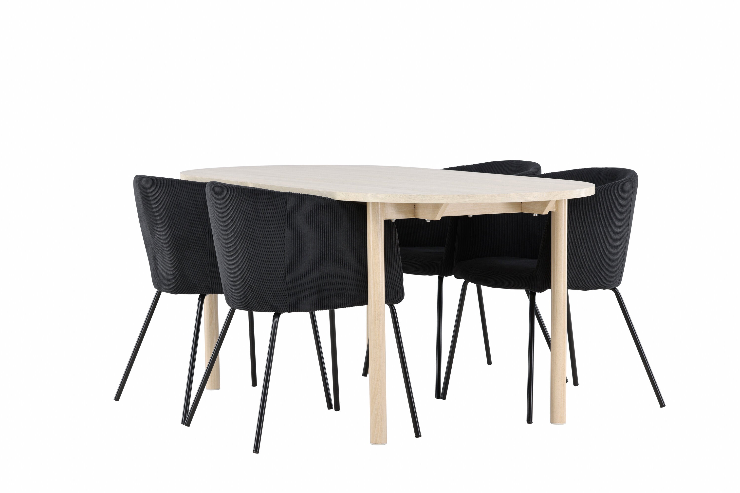 Essgruppe Esstisch Andy 180x90cm mit Stühlen Berit - Schwarz - Venture Home - le canapé
