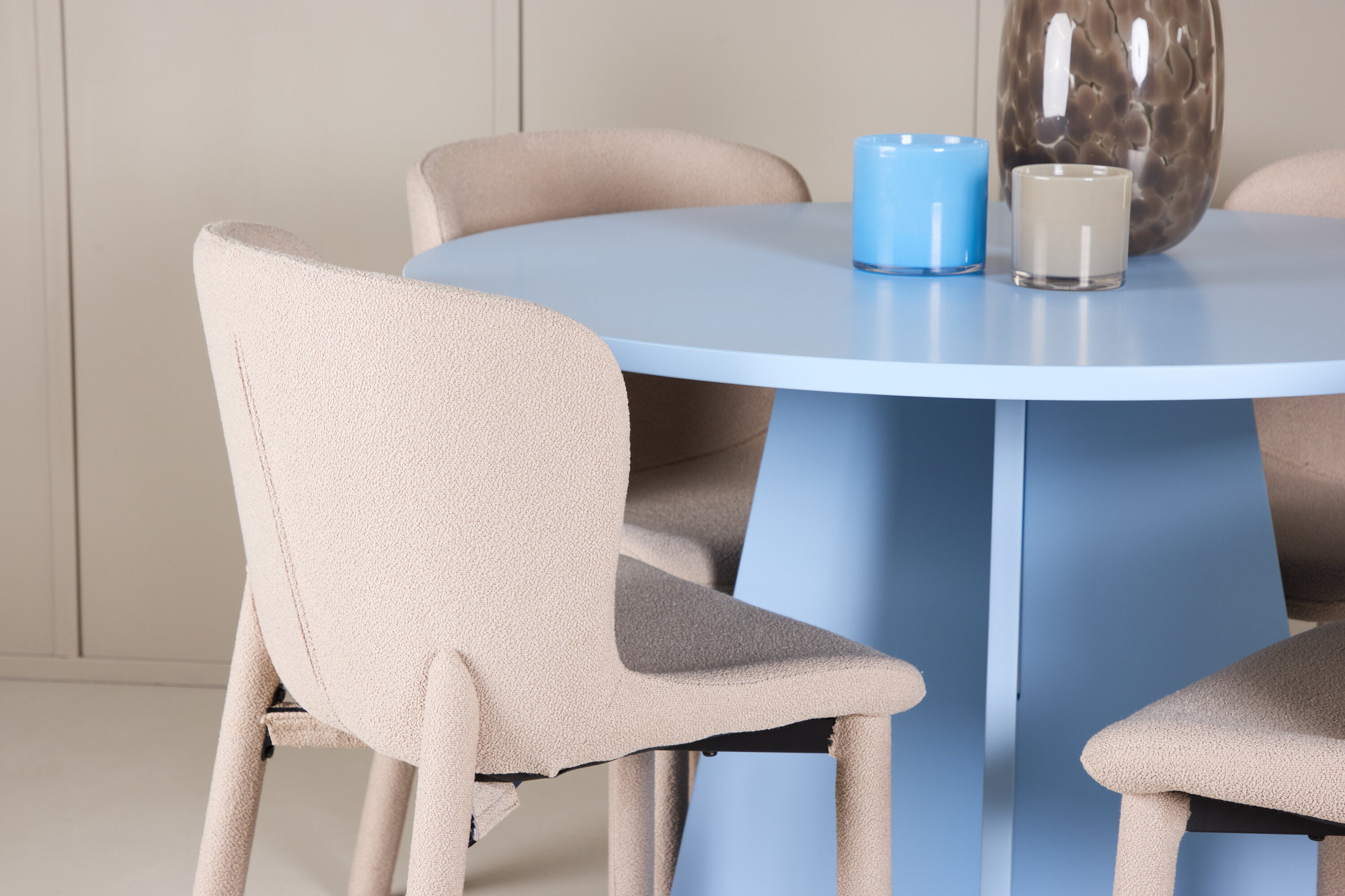 Essgruppe Esstisch Bootcut ⌀110cm mit Stühlen Astoria - Beige - Venture Home - le canapé