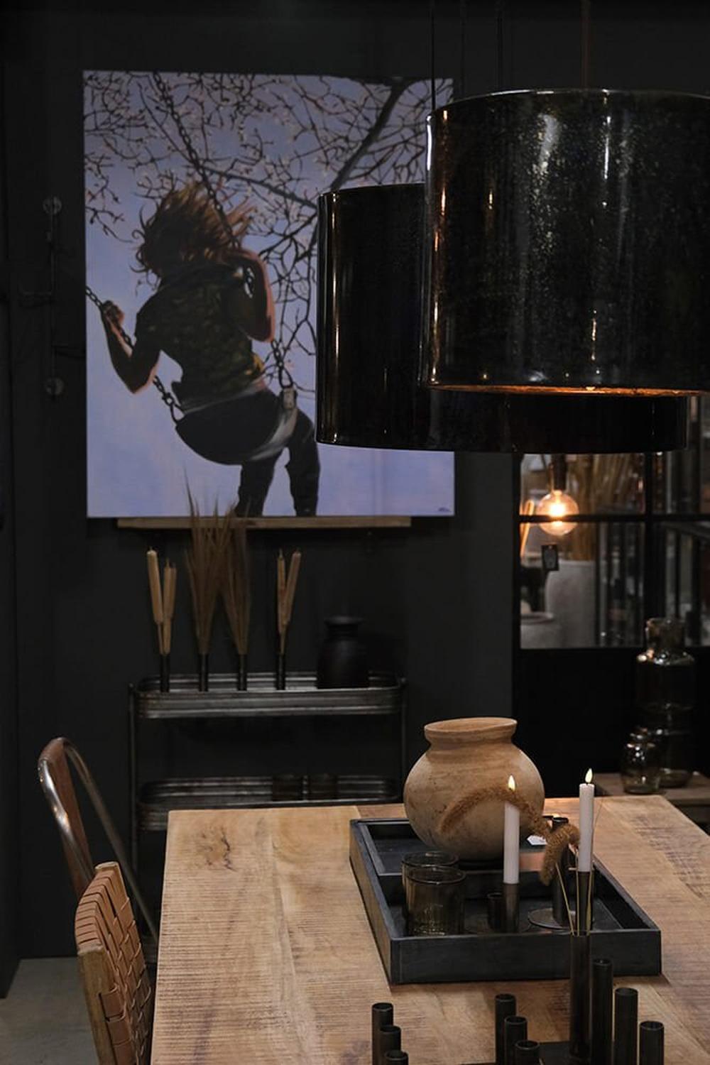 Hängelampe Jonah (L) - Dunkelblaumarmoriert-Hängelampe-Trademark Living-le canapé