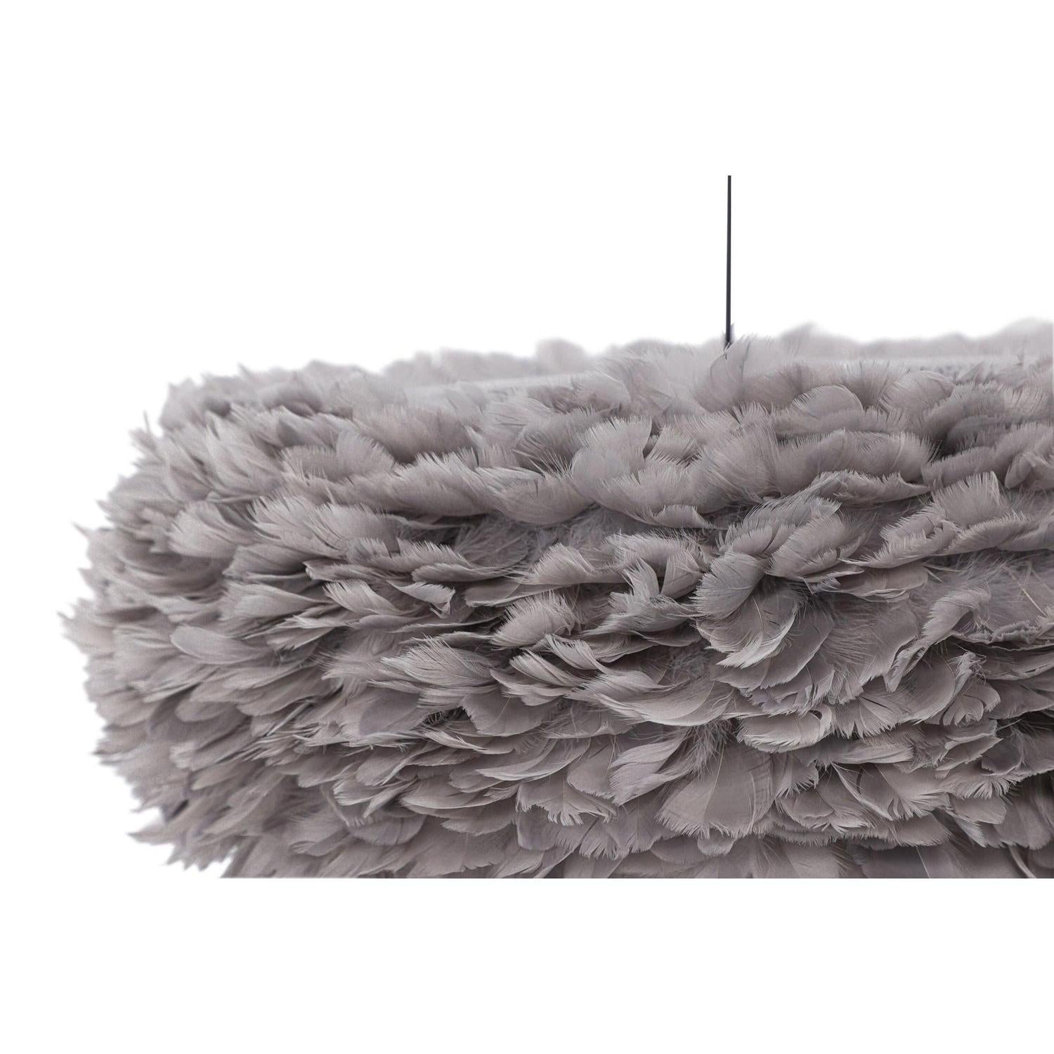 Hängelampe Nicola groß - Kunstfedern Schwarz / Grau-Hängelampe-Venture Home-le canapé