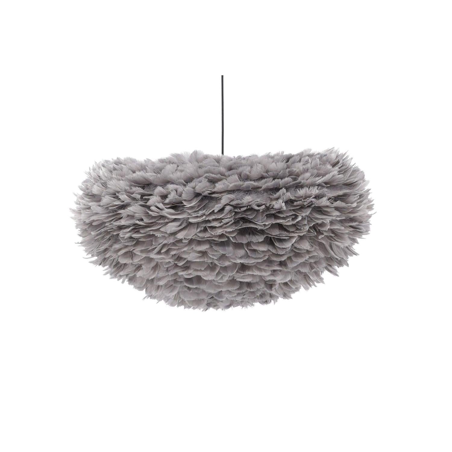 Hängelampe Nicola groß - Kunstfedern Schwarz / Grau-Hängelampen-Venture Home-le canapé