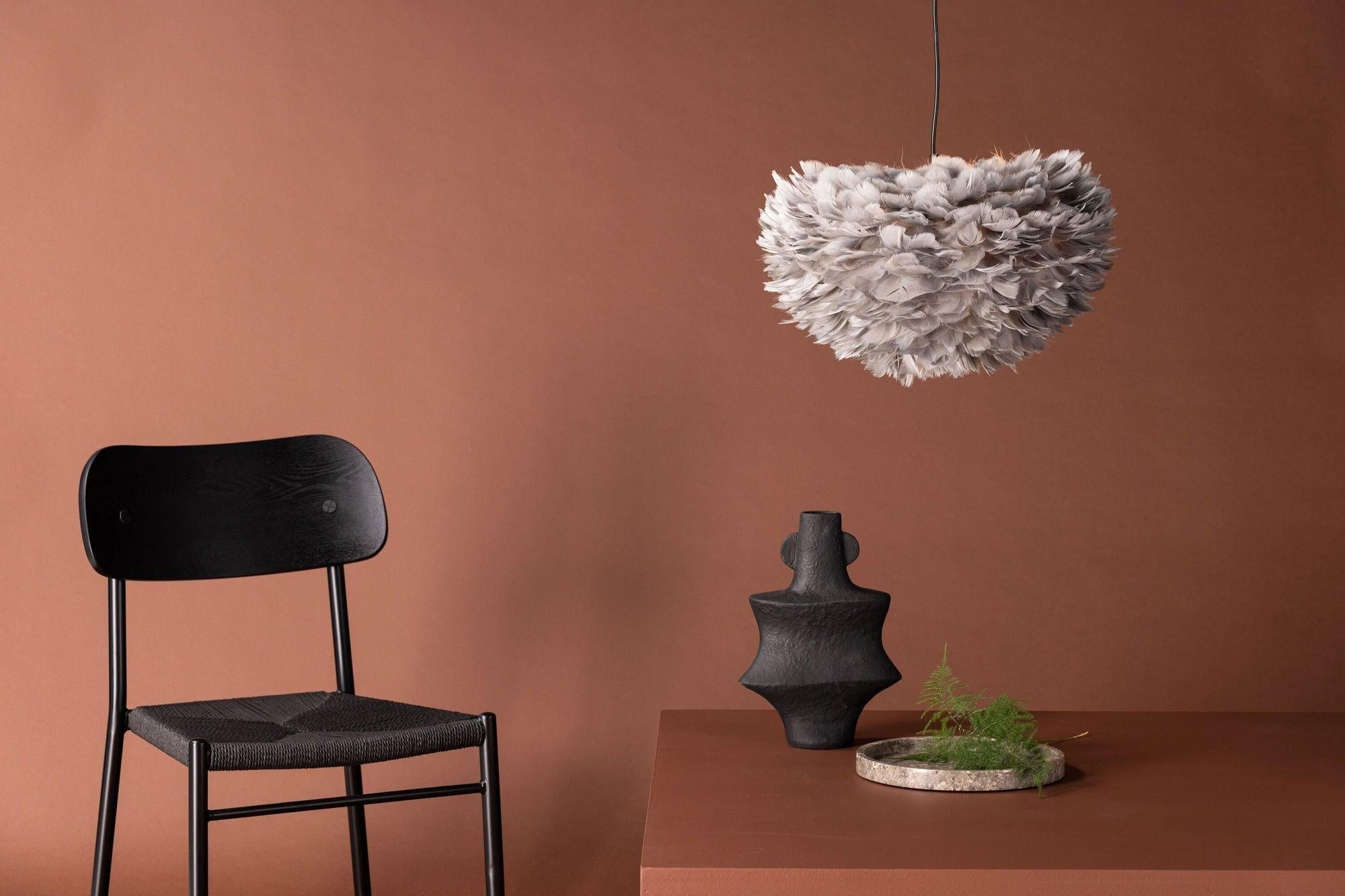 Hängelampe Nicola - Medium - Kunstfedern Schwarz / Grau-Venture Home-le canapé