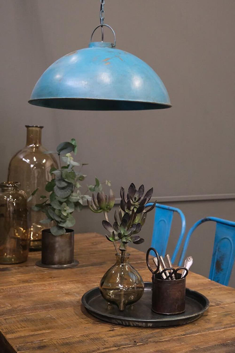 Hängelampe Thormann - Antikblau-Hängelampen-Trademark Living-le canapé