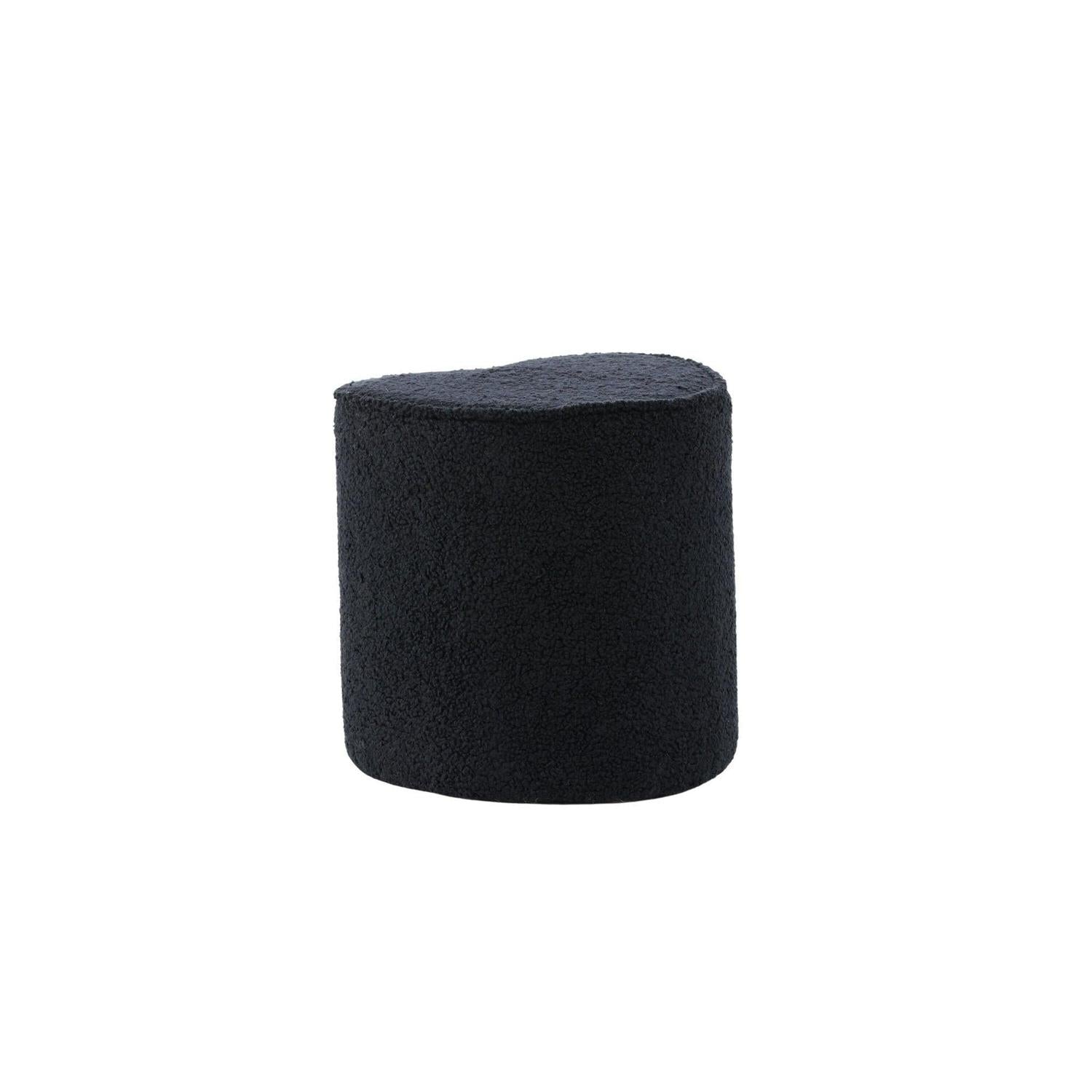 Kinder Hocker Pouf als Herz aus Teddy - Bouclé - Schwarz (FSC 100%)Poufs
