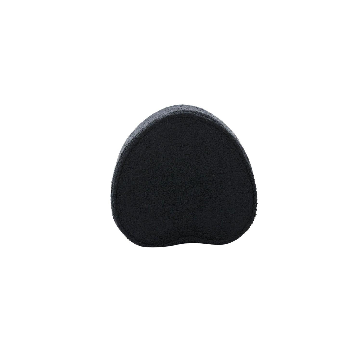 Kinder Hocker Pouf als Herz aus Teddy - Bouclé - Schwarz (FSC 100%)Poufs