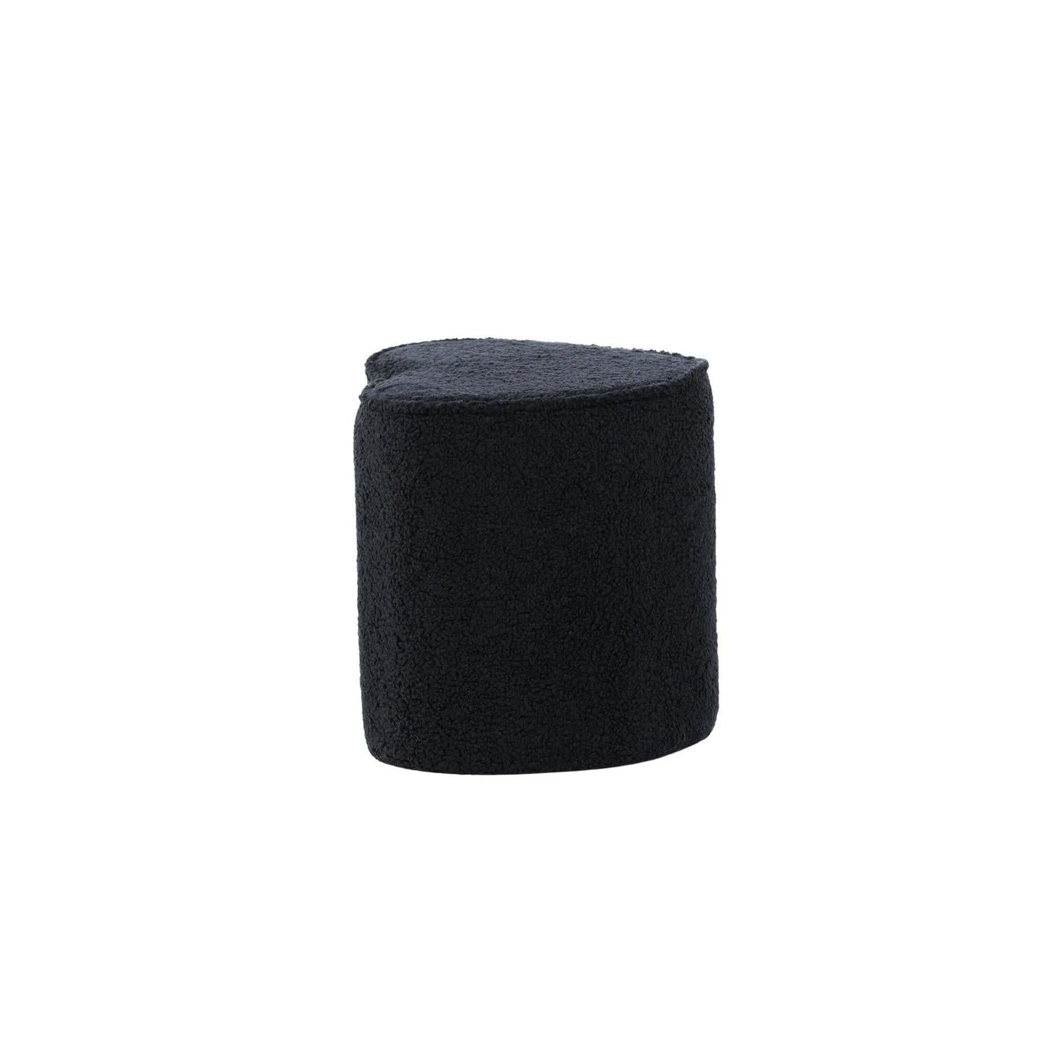 Kinder Hocker Pouf als Herz aus Teddy - Bouclé - Schwarz (FSC 100%)Poufs
