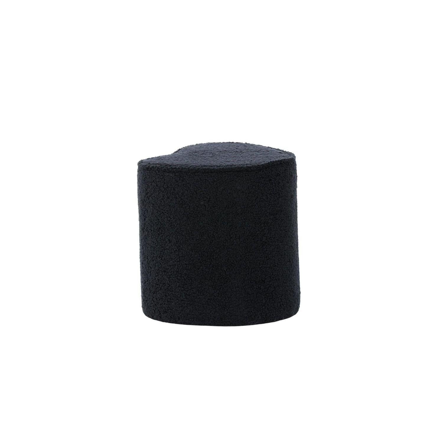 Kinder Hocker Pouf als Herz aus Teddy - Bouclé - Schwarz (FSC 100%)Poufs