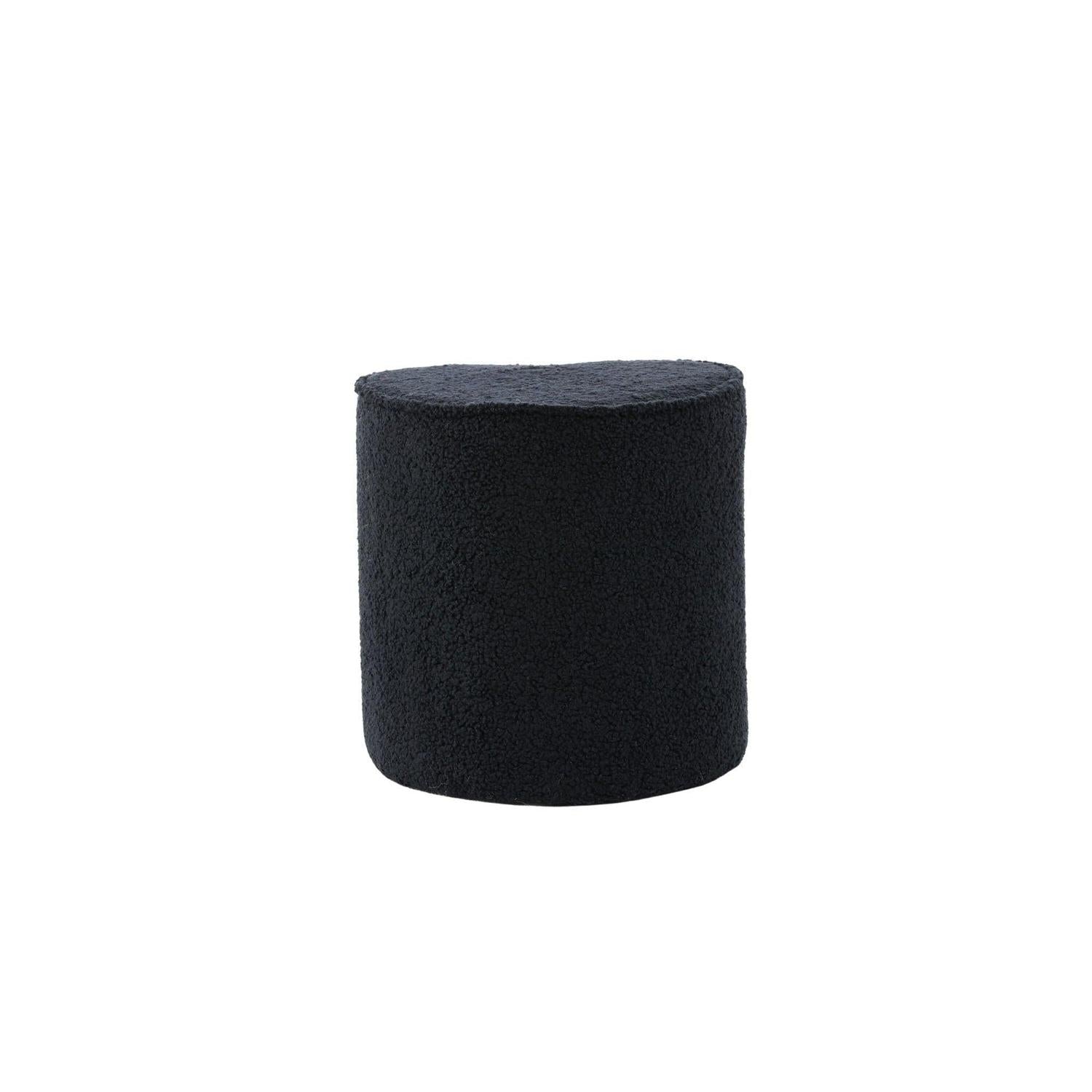 Kinder Hocker Pouf als Herz aus Teddy - Bouclé - Schwarz (FSC 100%)Poufs