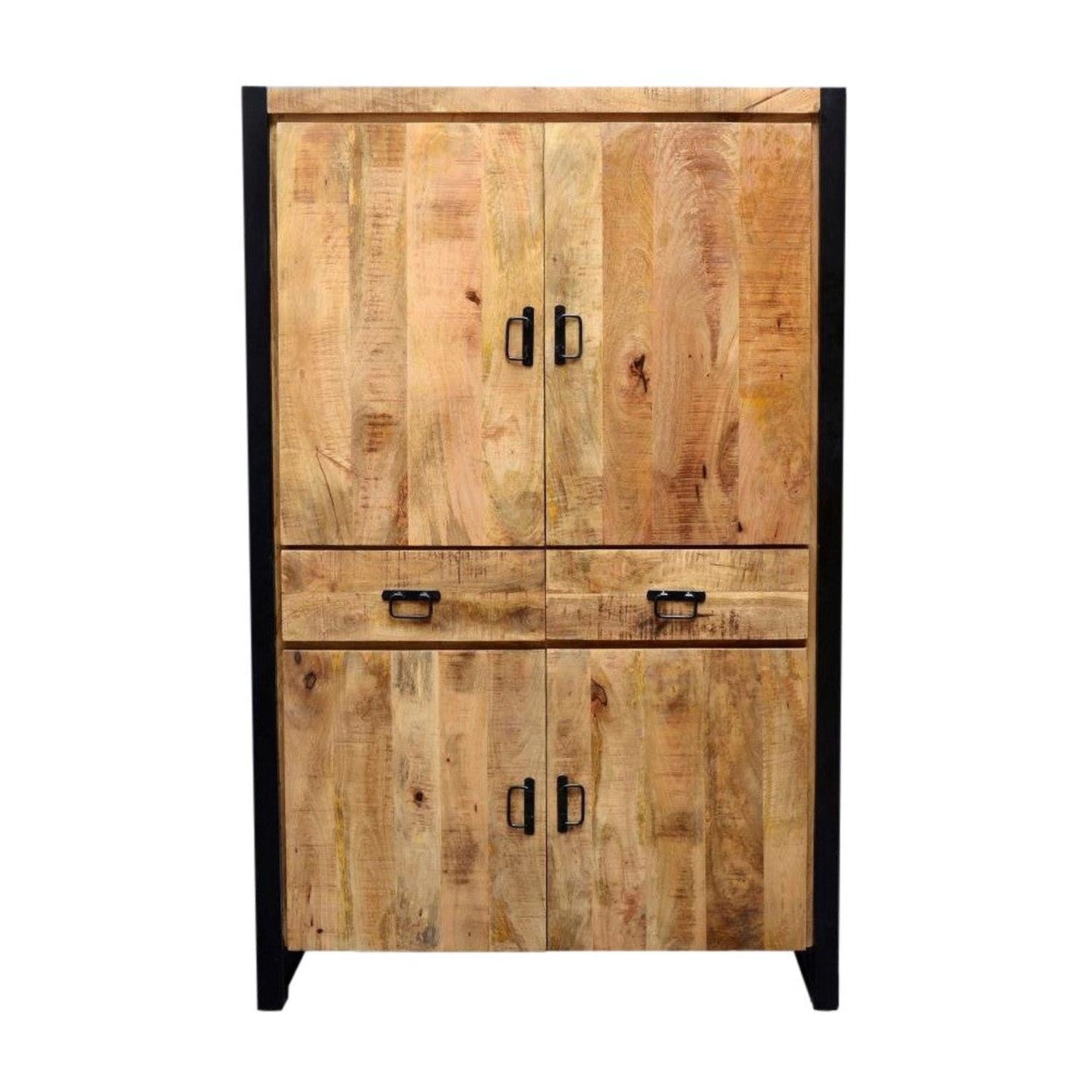 Highboard Britt aus Mangoholz 180cm - Hellbraun-Highboards-Benoa-le canapé