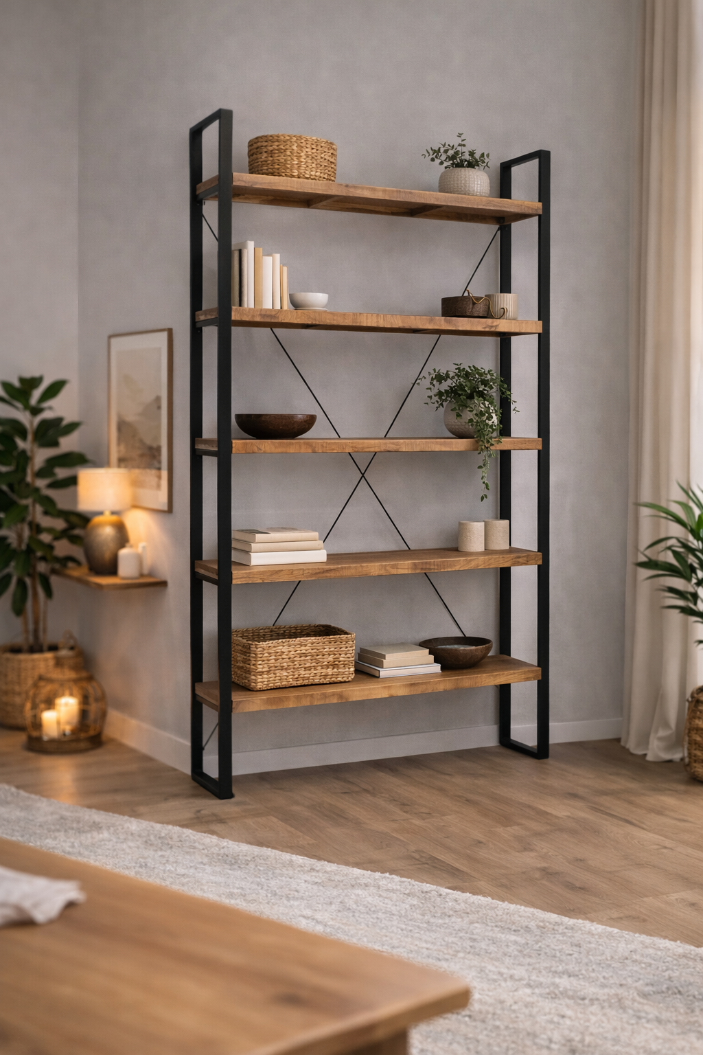Highboard Britt aus Mangoholz 200cm - Braun-Highboards-Benoa-le canapé