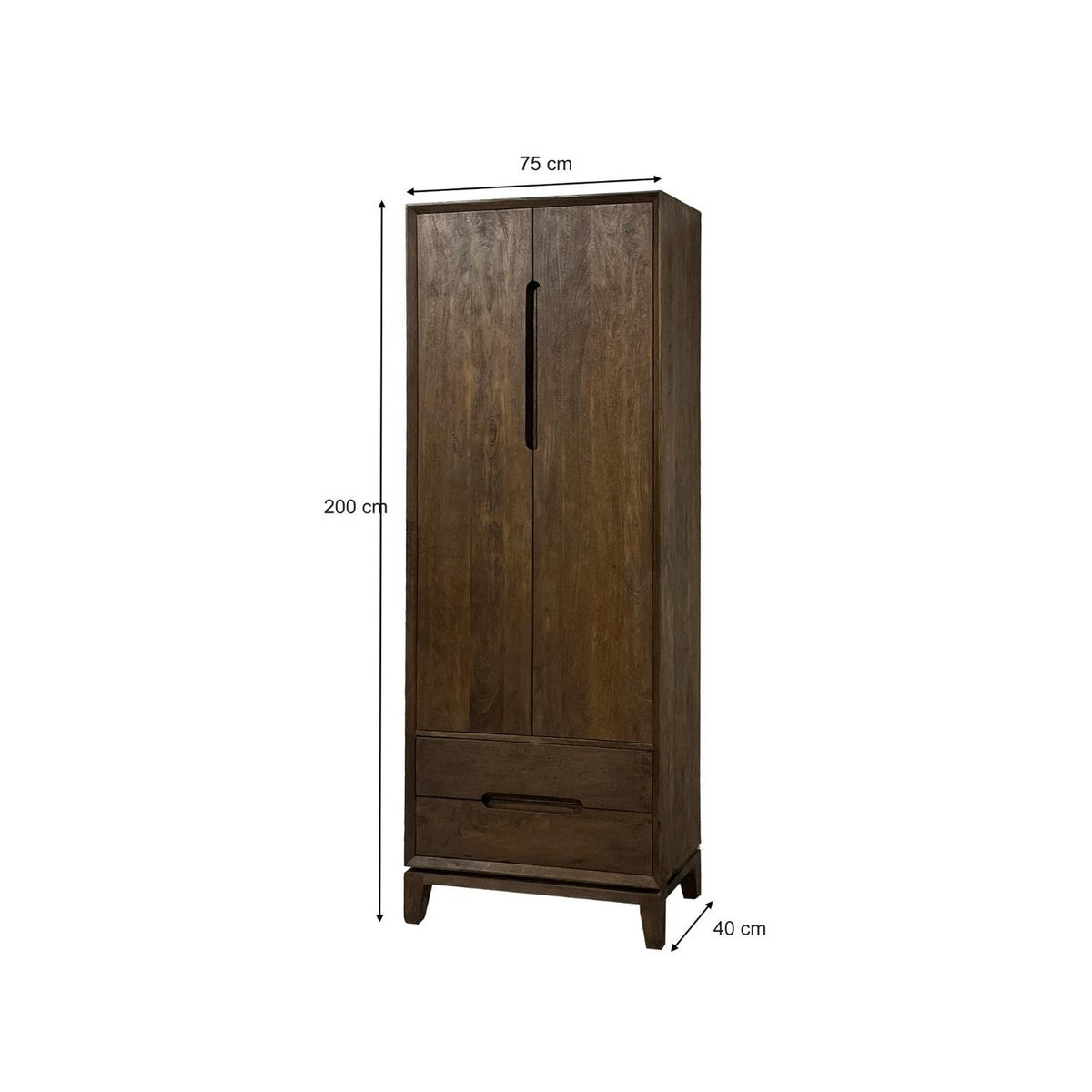 Highboard Cortez aus Mangoholz 200cm - Dunkelbraun-Highboards-Livingfurn-le canapé