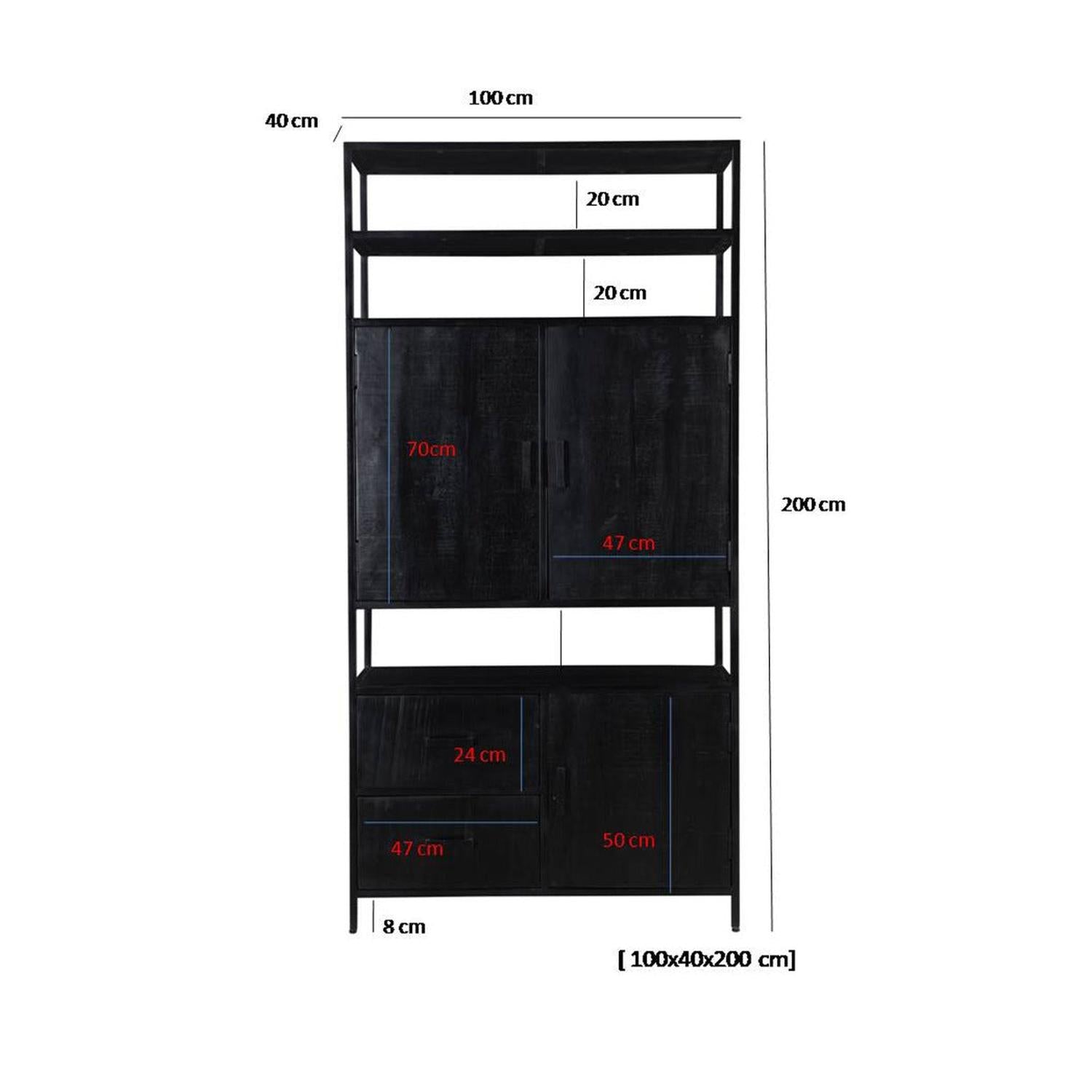 Highboard Kala 100*200cm - Schwarz-Highboards-Livingfurn-le canapé