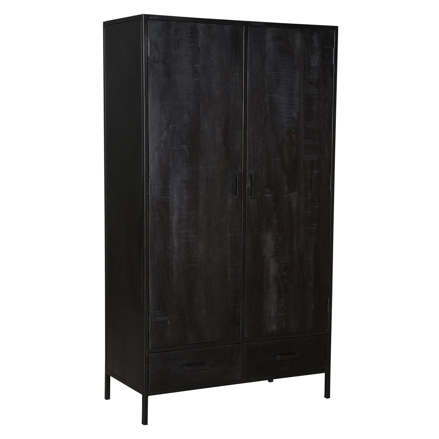 Highboard Kala 170cm aus Mangoholz - Schwarz-Highboards-Livingfurn-le canapé