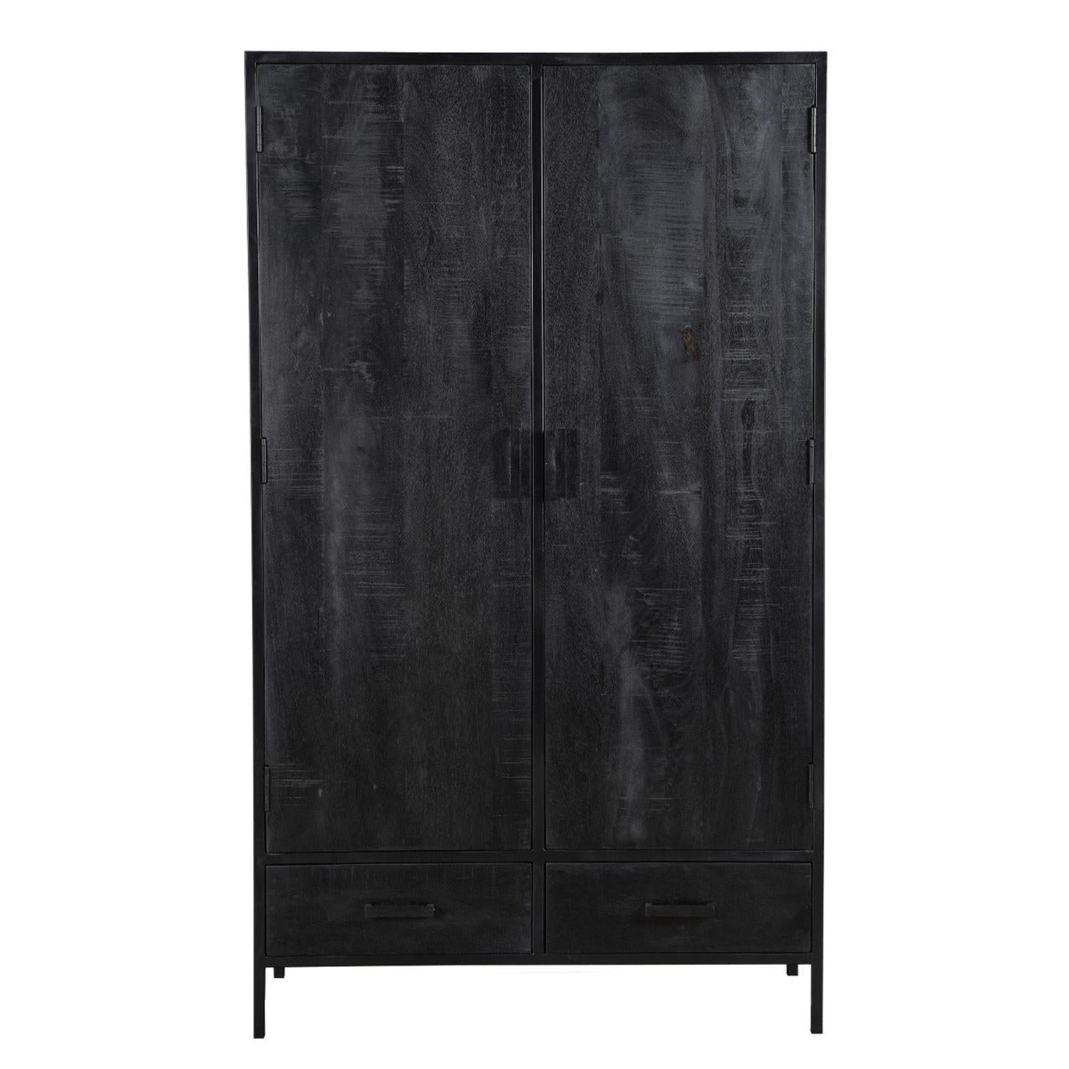 Highboard Kala 170cm aus Mangoholz - Schwarz-Highboards-Livingfurn-le canapé
