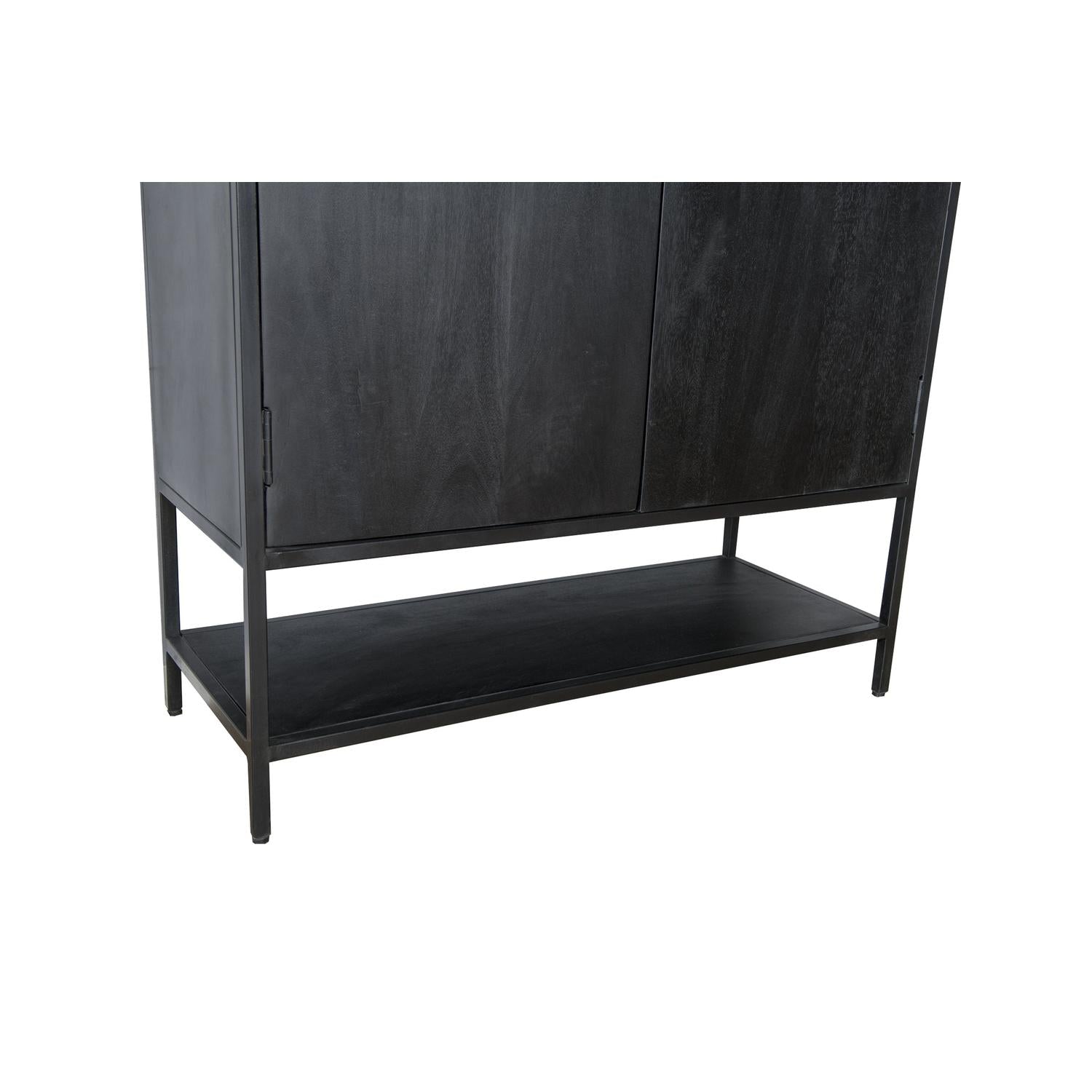 Highboard Kala 2-Türen aus Mangoholz 100*210cm - Schwarz-Highboards-Livingfurn-le canapé