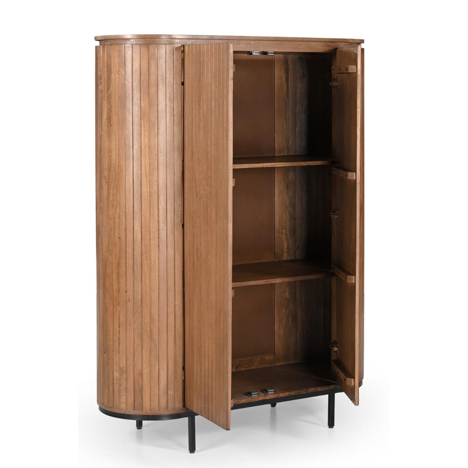 Highboard Noor aus Mangoholz 151cm - Hellbraun-Highboards-Livingfurn-le canapé