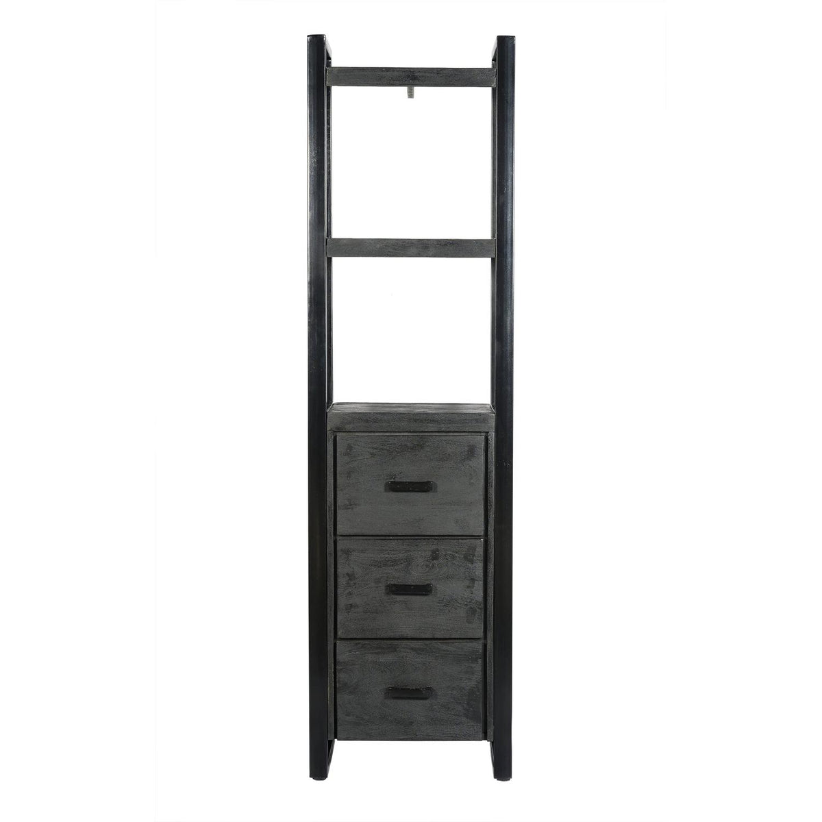 Highboard Norris 200cm aus Massivholz mit 3 Schubladen - Schwarz-Highboards-Livingfurn-le canapé