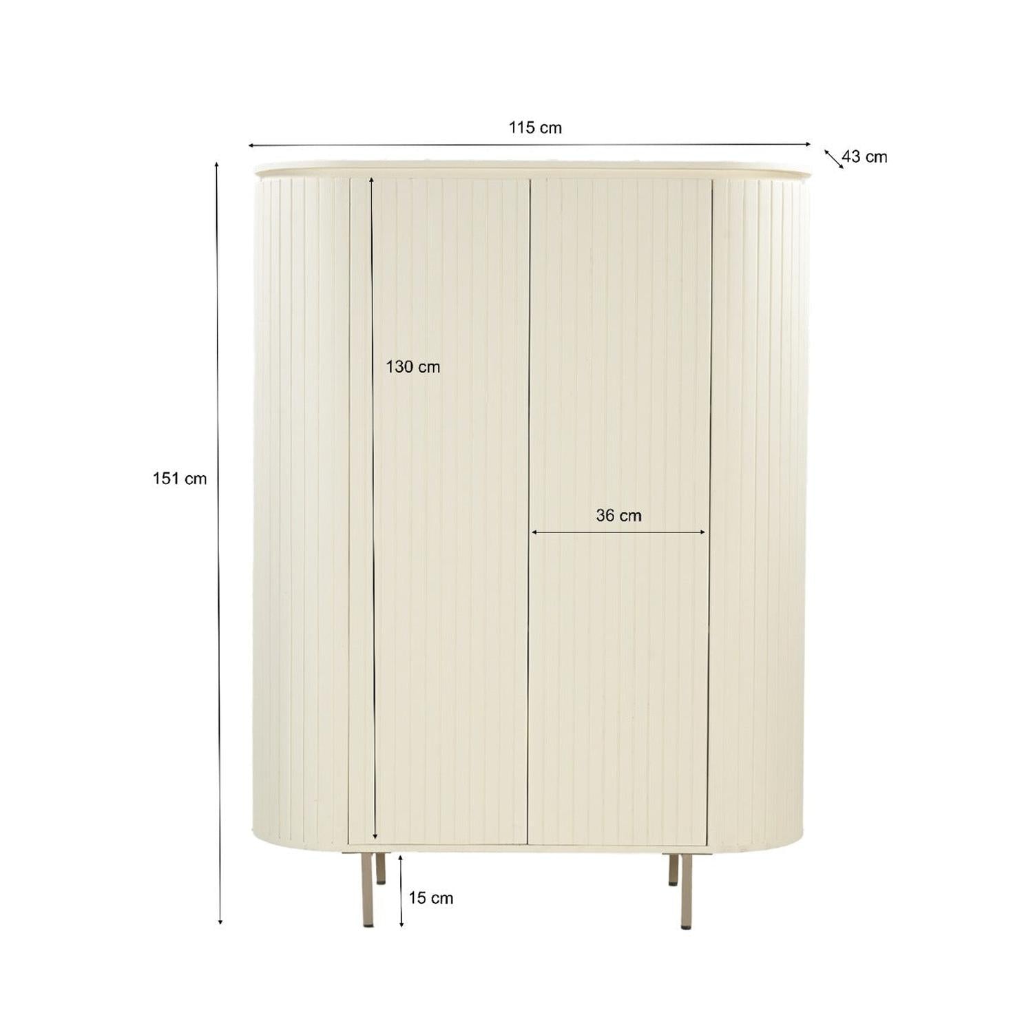 Highboard Patou 115cm - Cremeweiß-Highboards-Livingfurn-le canapé