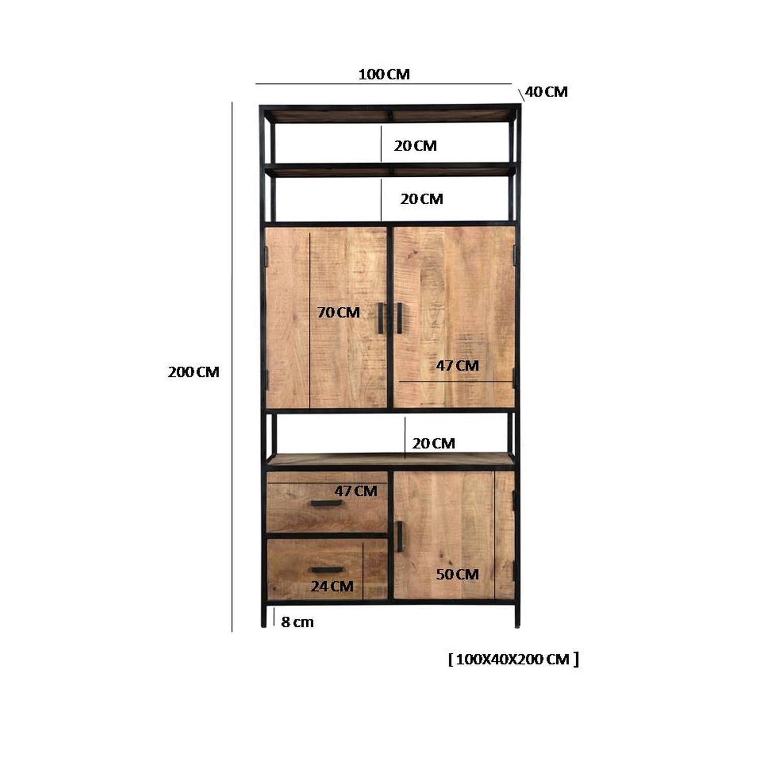 Highboard Sturdy 100*200cm - Hellbraun-Highboards-Livingfurn-le canapé