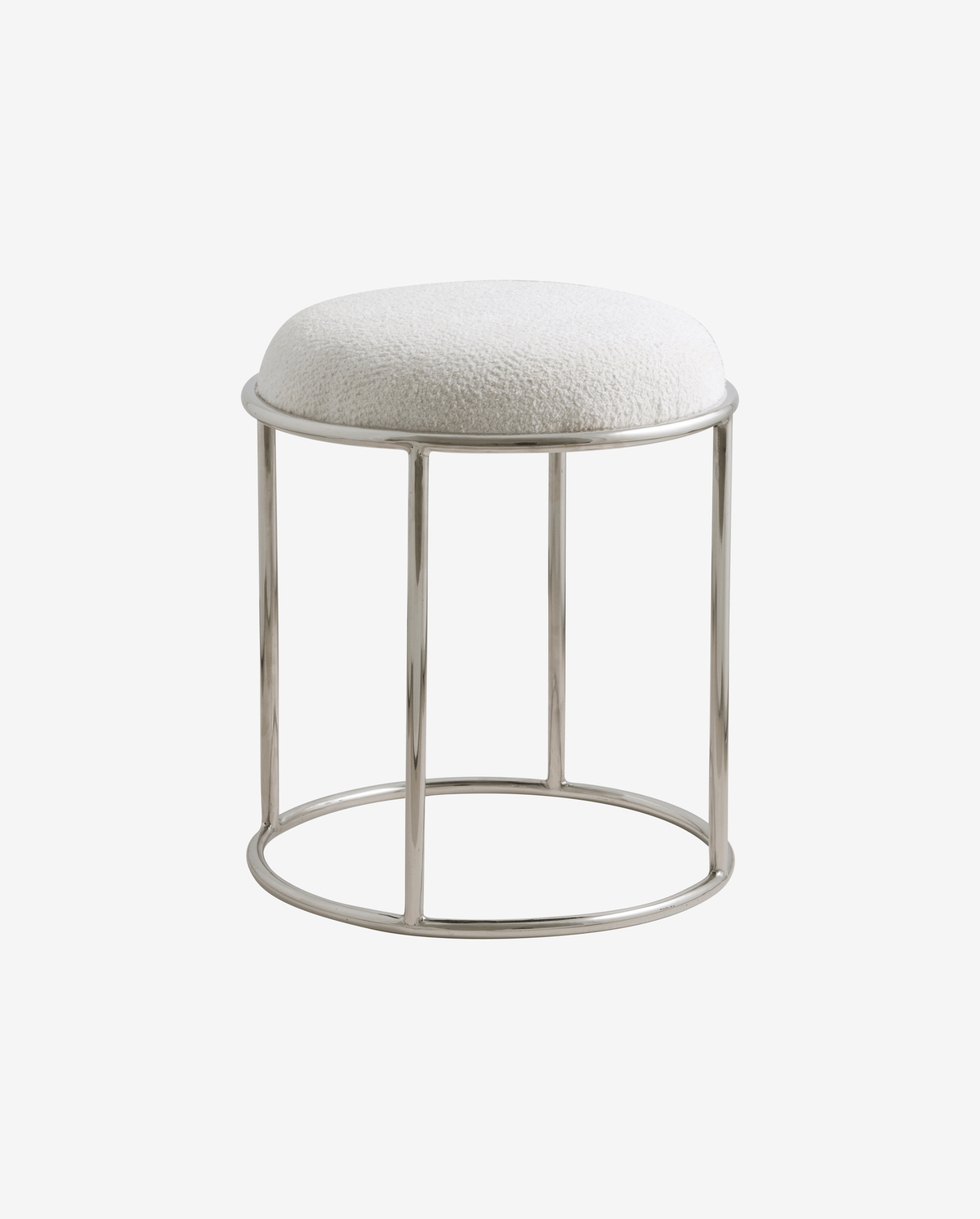 Hocker KOMATI aus Metall mit gepolsterten Sitz - Elfenbein-Polsterhocker-Nordal A/S-le canapé