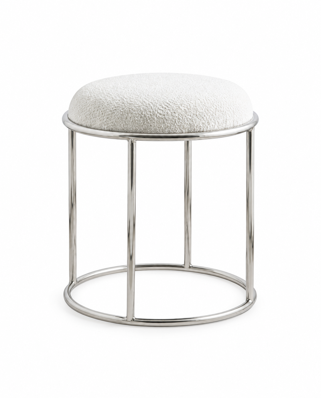 Hocker KOMATI aus Metall mit gepolsterten Sitz - Elfenbein-Polsterhocker-Nordal A/S-le canapé