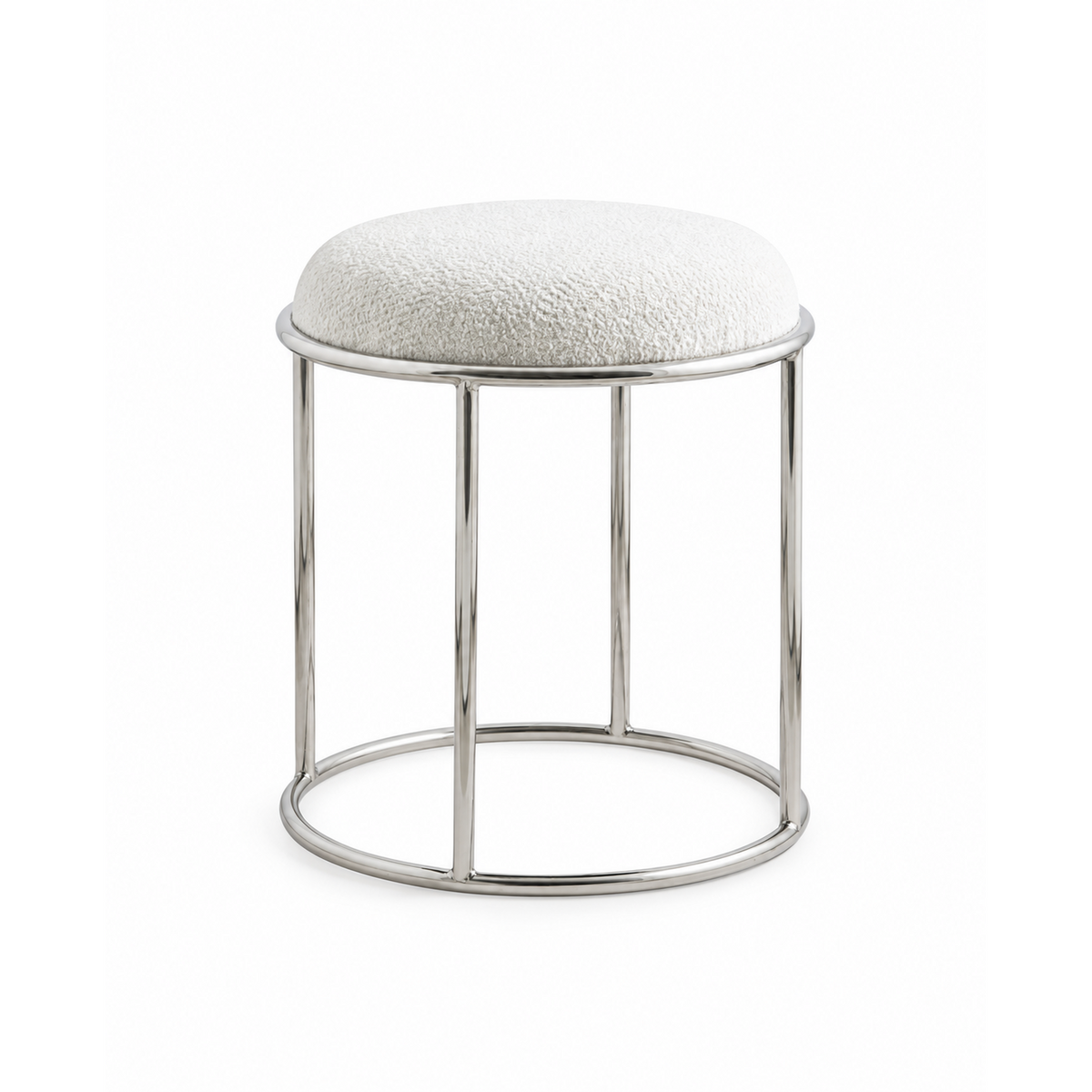 Hocker KOMATI aus Metall mit gepolsterten Sitz - Elfenbein-Polsterhocker-Nordal A/S-le canapé