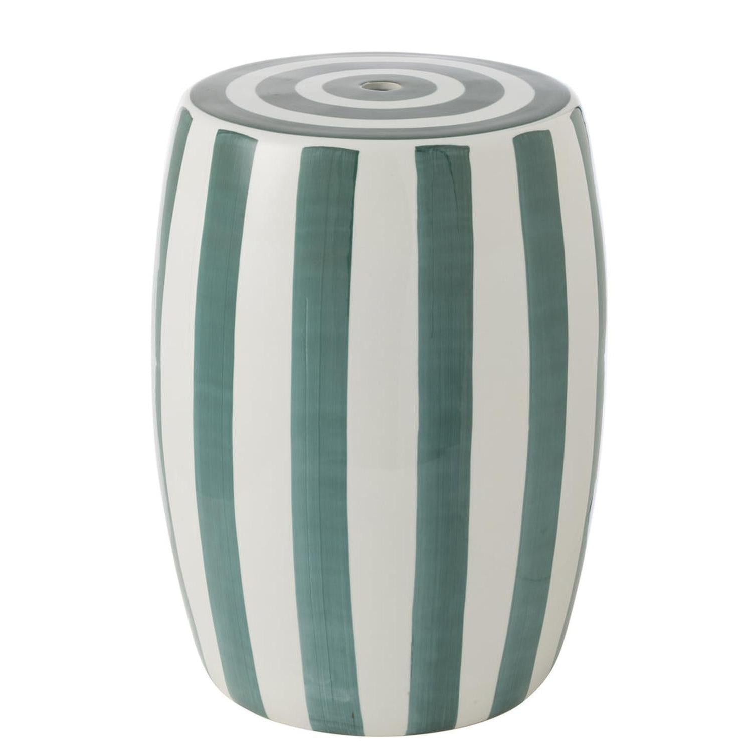 Hocker Listra aus Porzellan - Grün/Weiß-Hocker-J-Line-le canapé