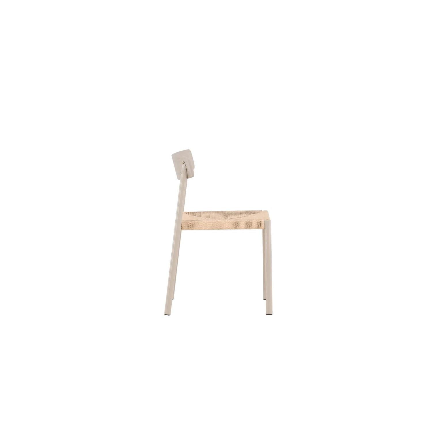 Holzstuhl Malmön mit Sitz aus Holzgeflecht - Greige / Beige-Holzstühle-Vind-le canapé
