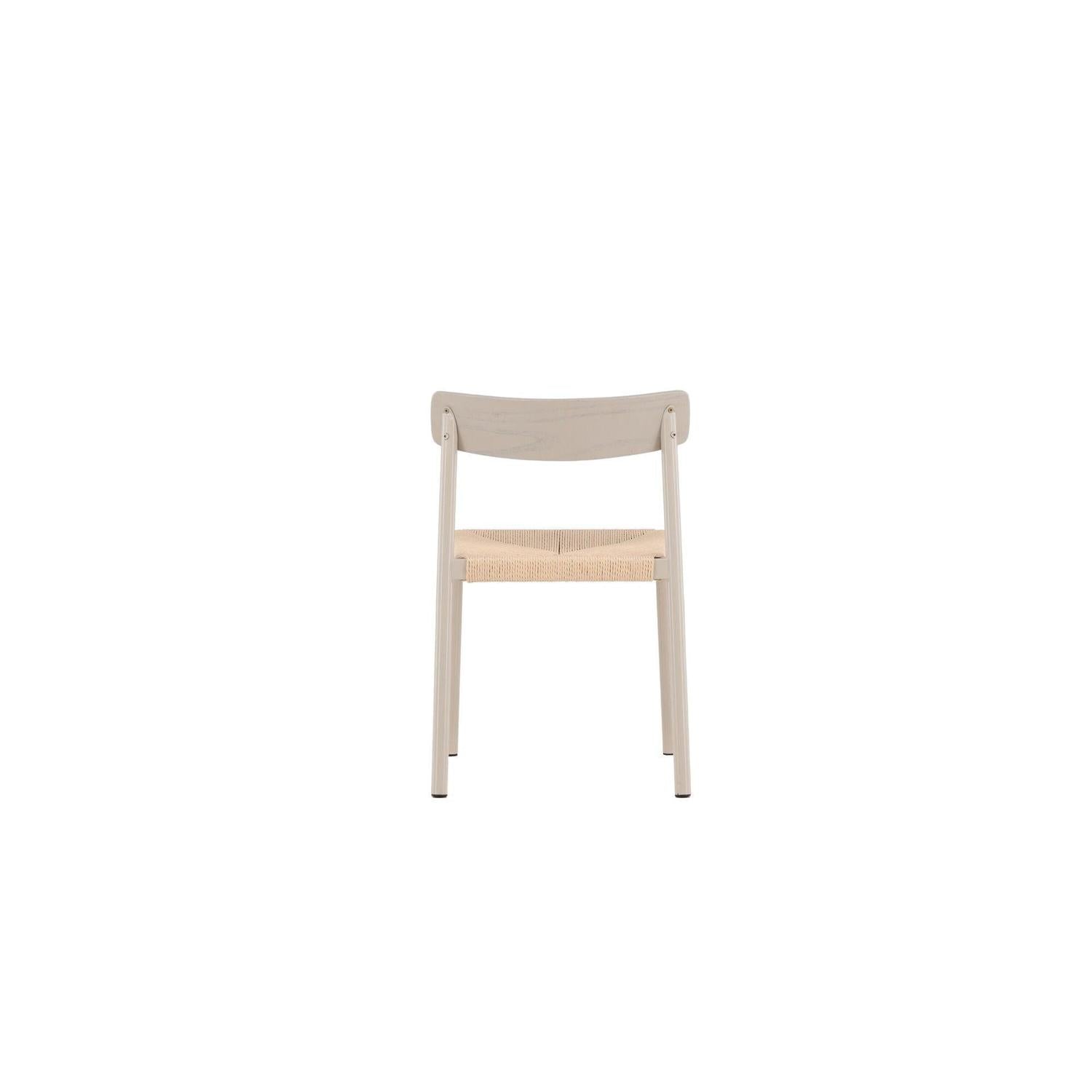 Holzstuhl Malmön mit Sitz aus Holzgeflecht - Greige / Beige-Holzstühle-Vind-le canapé