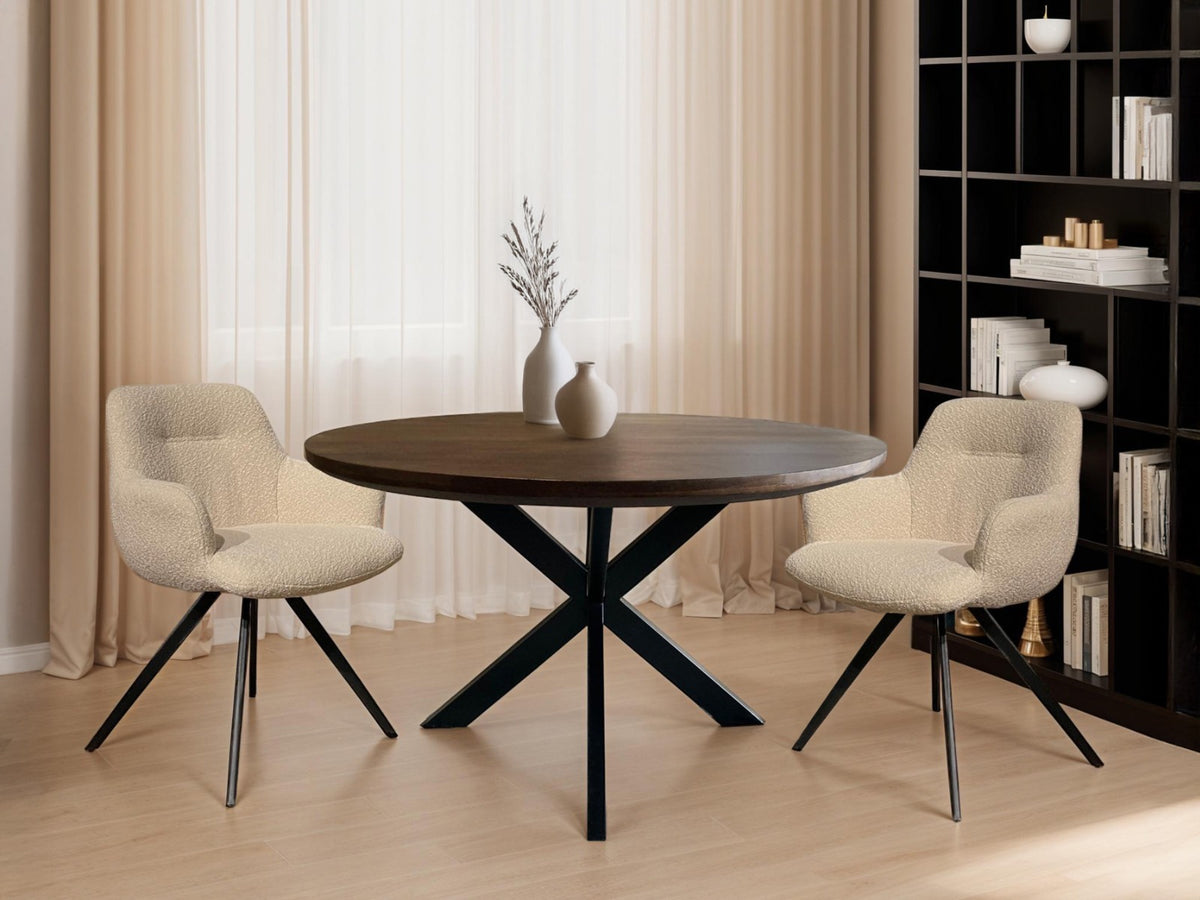 Jesper Rund Braun 120 cm-Livingfurn-le canapé