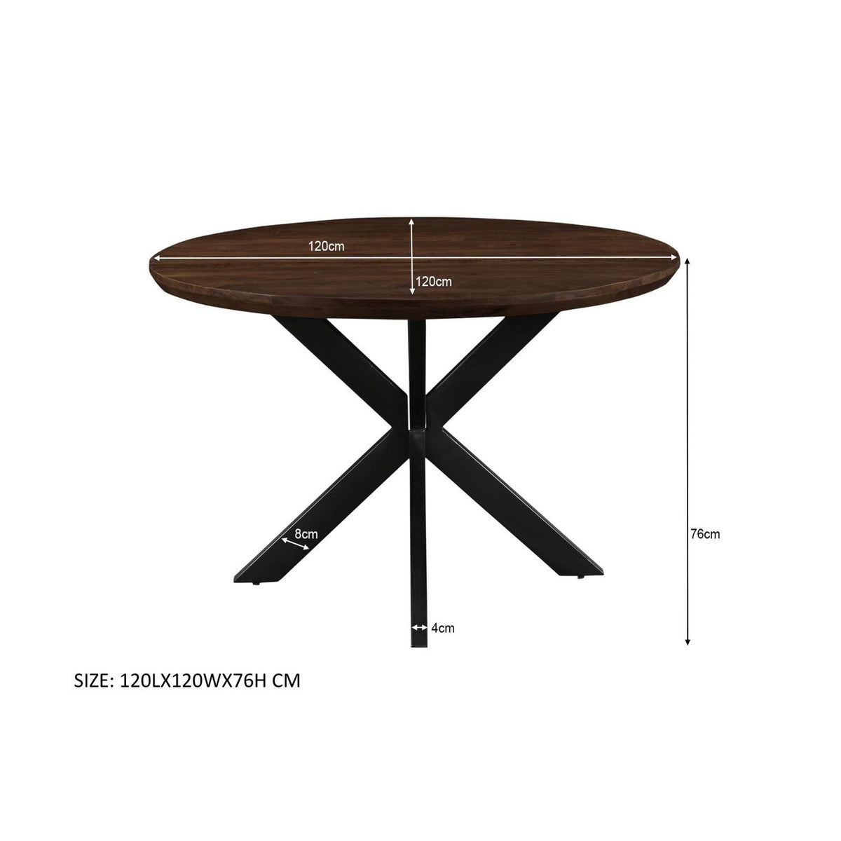 Jesper Rund Braun 120 cm-Livingfurn-le canapé
