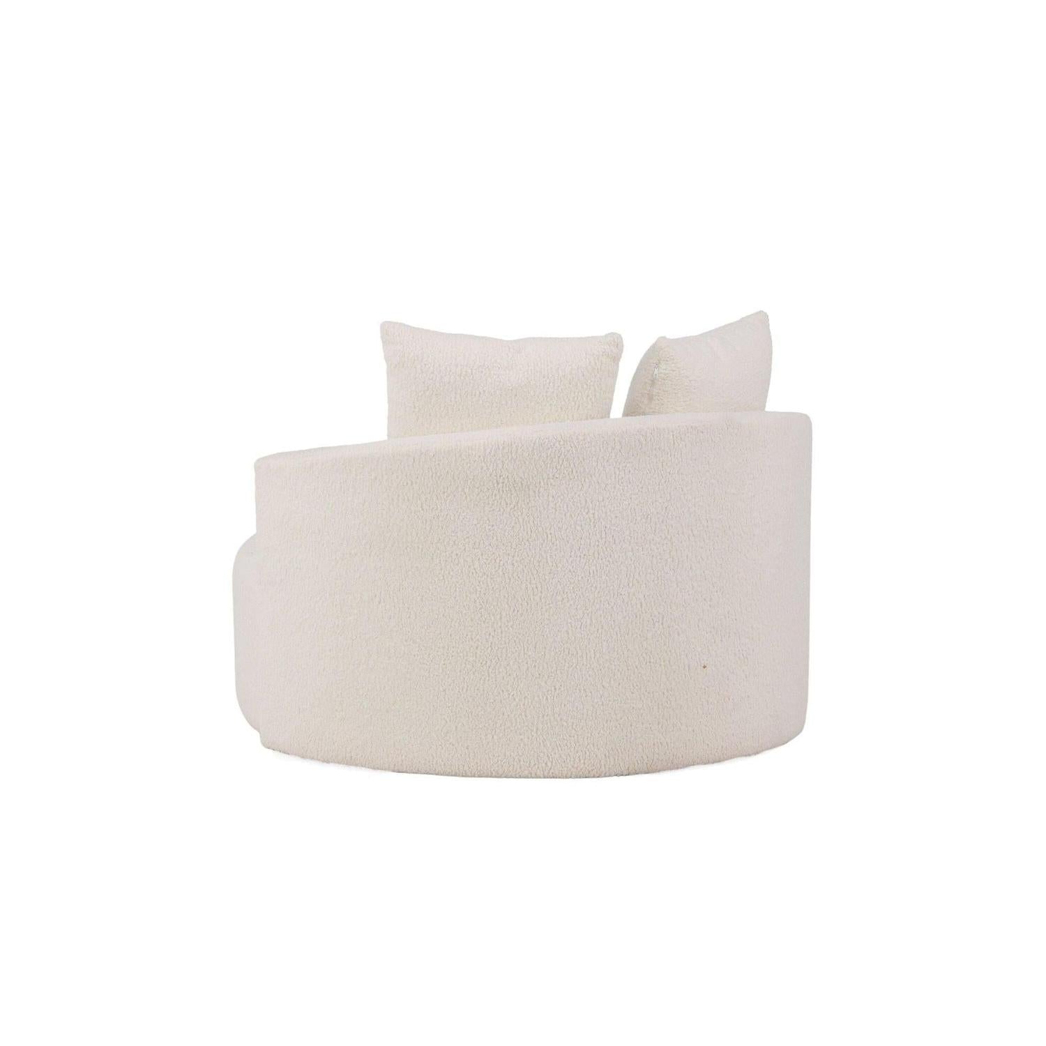Kelso Sofa XL Loungesessel aus Teddy- Bouclé-Stoff - Weiß-Venture Home-le canapé