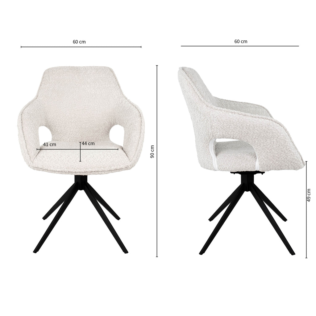 Dreshtuhl Zara - Creme-Esszimmerstuhl-le canapé