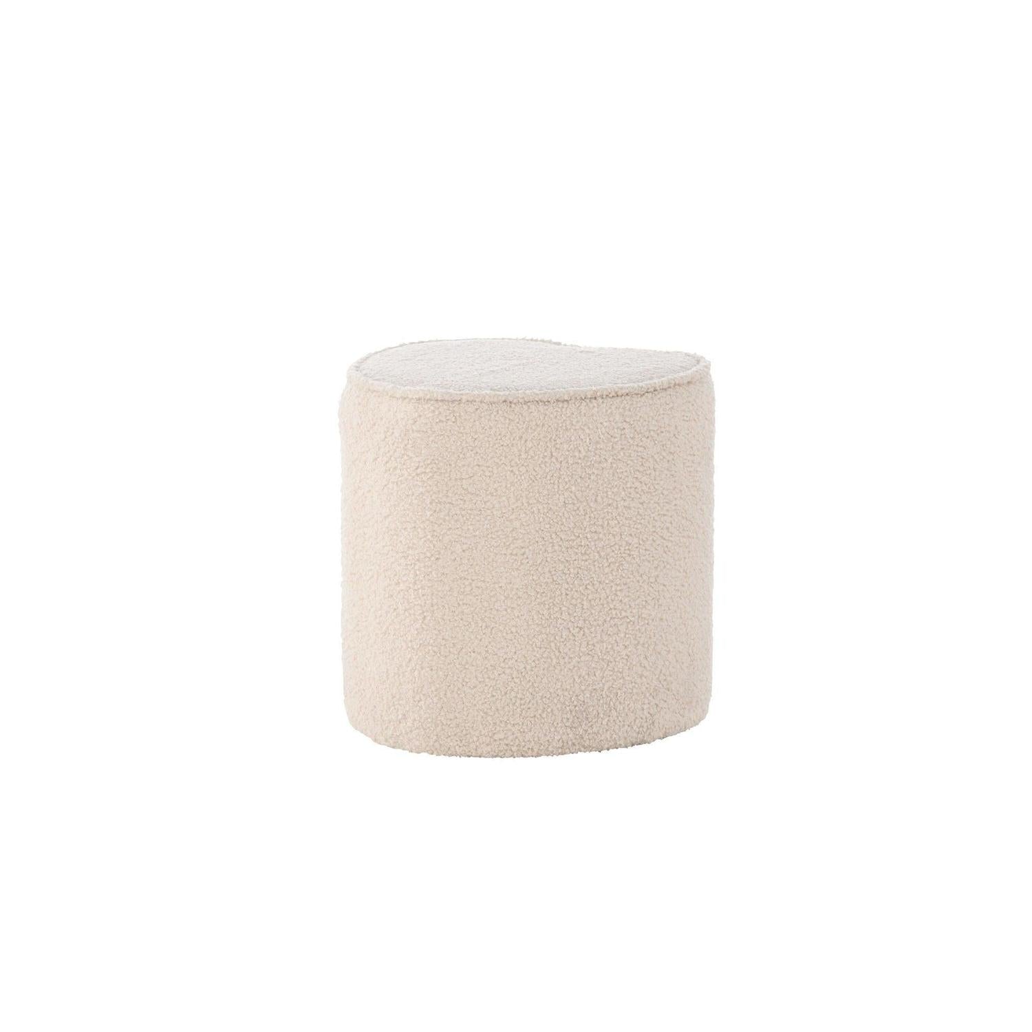 Kinder Hocker Pouf als Herz aus Teddy-Bouclé - Beige (FSC 100%)-Pouf-Venture Home-le canapé