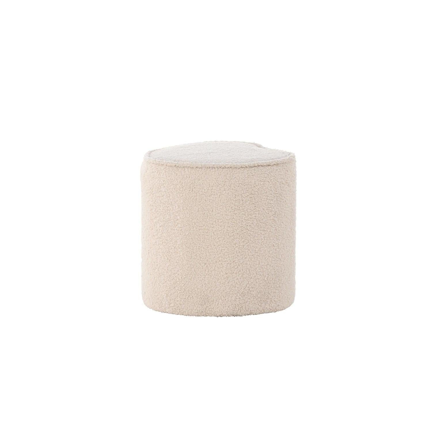 Kinder Hocker Pouf als Herz aus Teddy-Bouclé - Beige (FSC 100%)-Pouf-Venture Home-le canapé