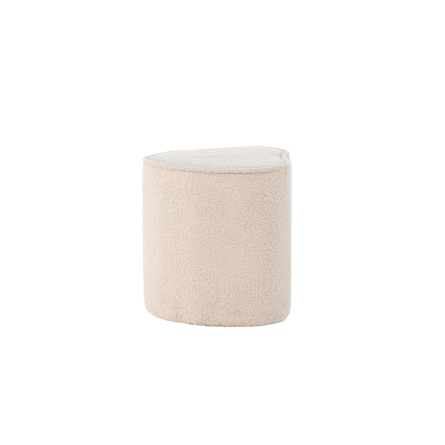 Kinder Hocker Pouf als Herz aus Teddy-Bouclé - Beige (FSC 100%)-Pouf-Venture Home-le canapé