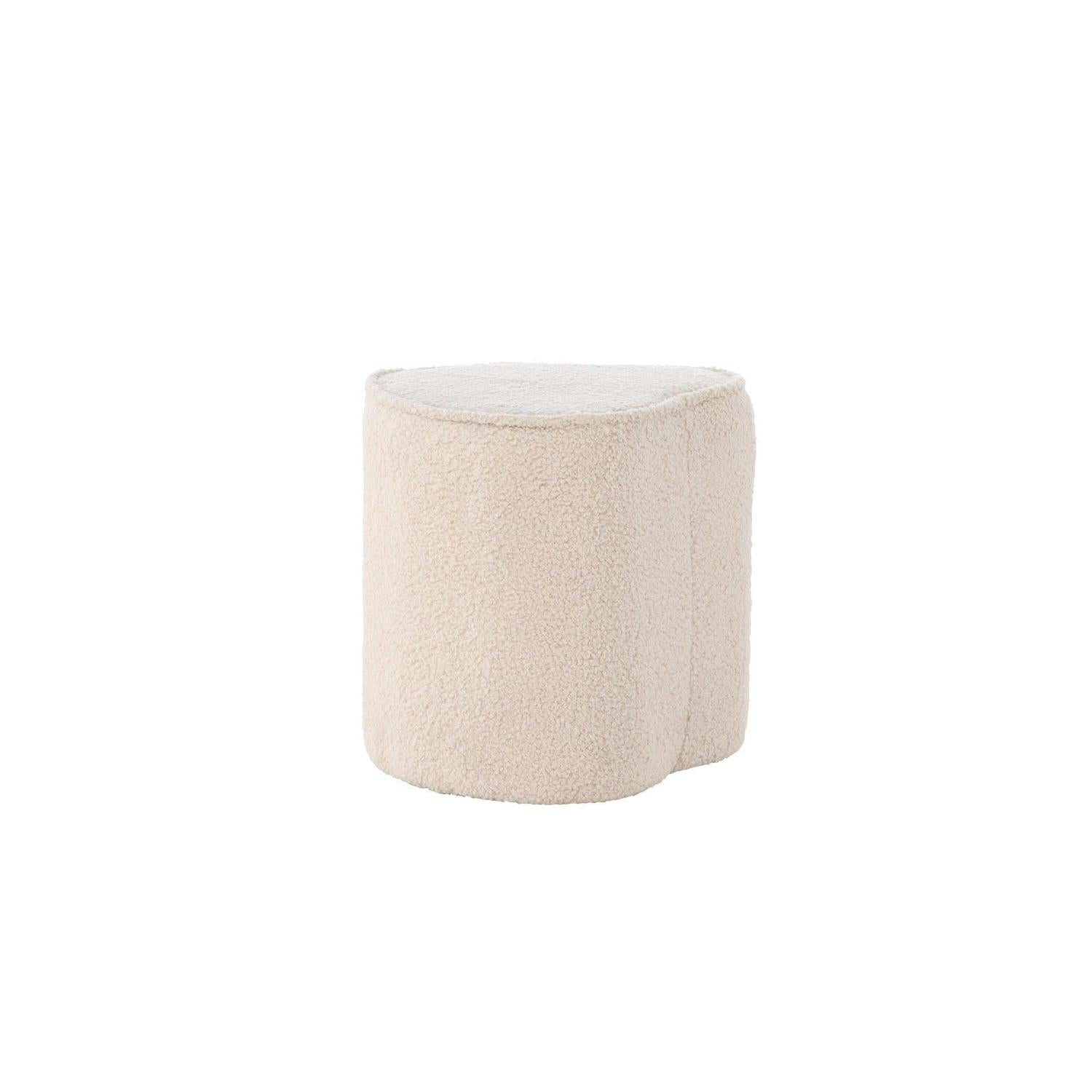 Kinder Hocker Pouf als Herz aus Teddy-Bouclé - Beige (FSC 100%)-Pouf-Venture Home-le canapé