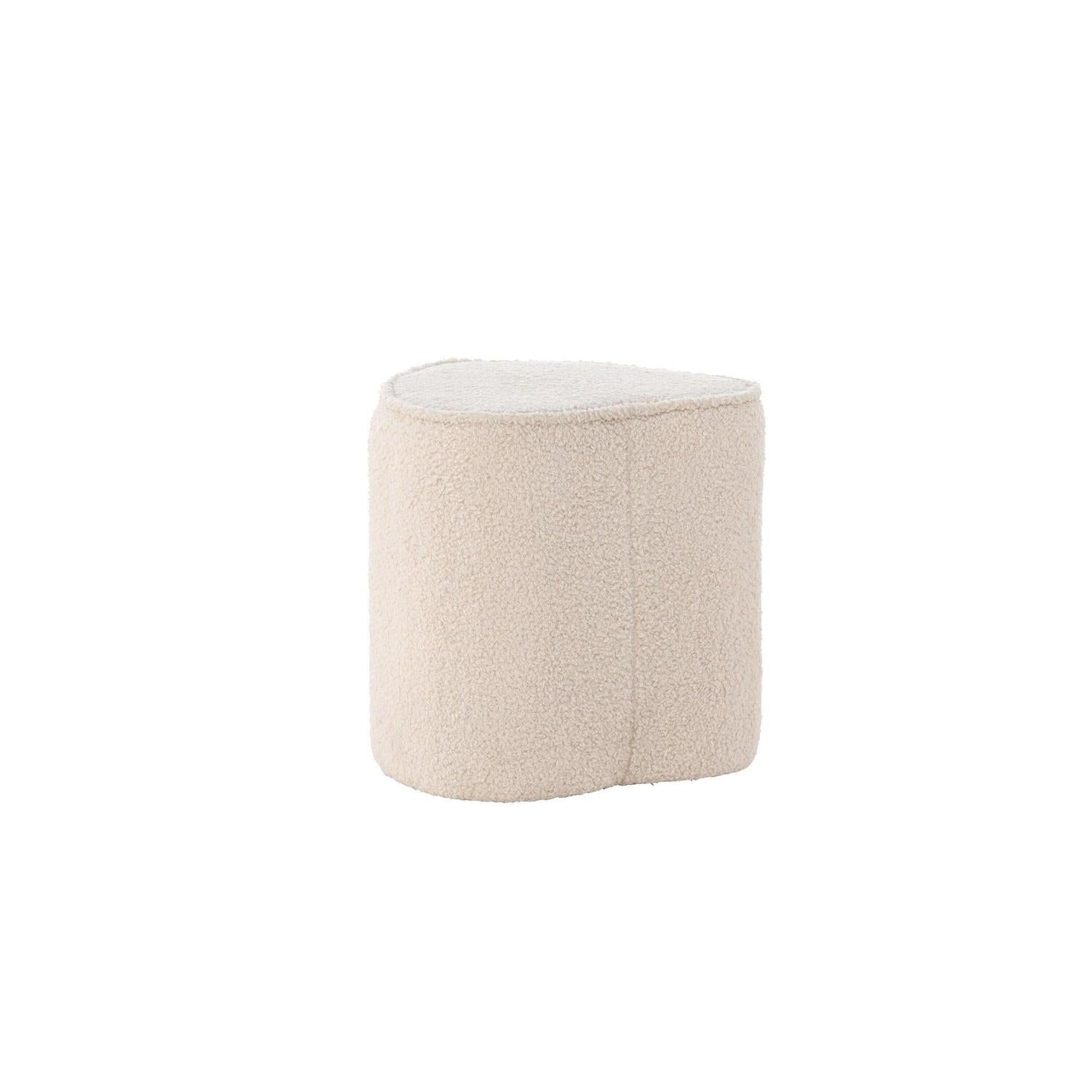 Kinder Hocker Pouf als Herz aus Teddy-Bouclé - Beige (FSC 100%)-Pouf-Venture Home-le canapé