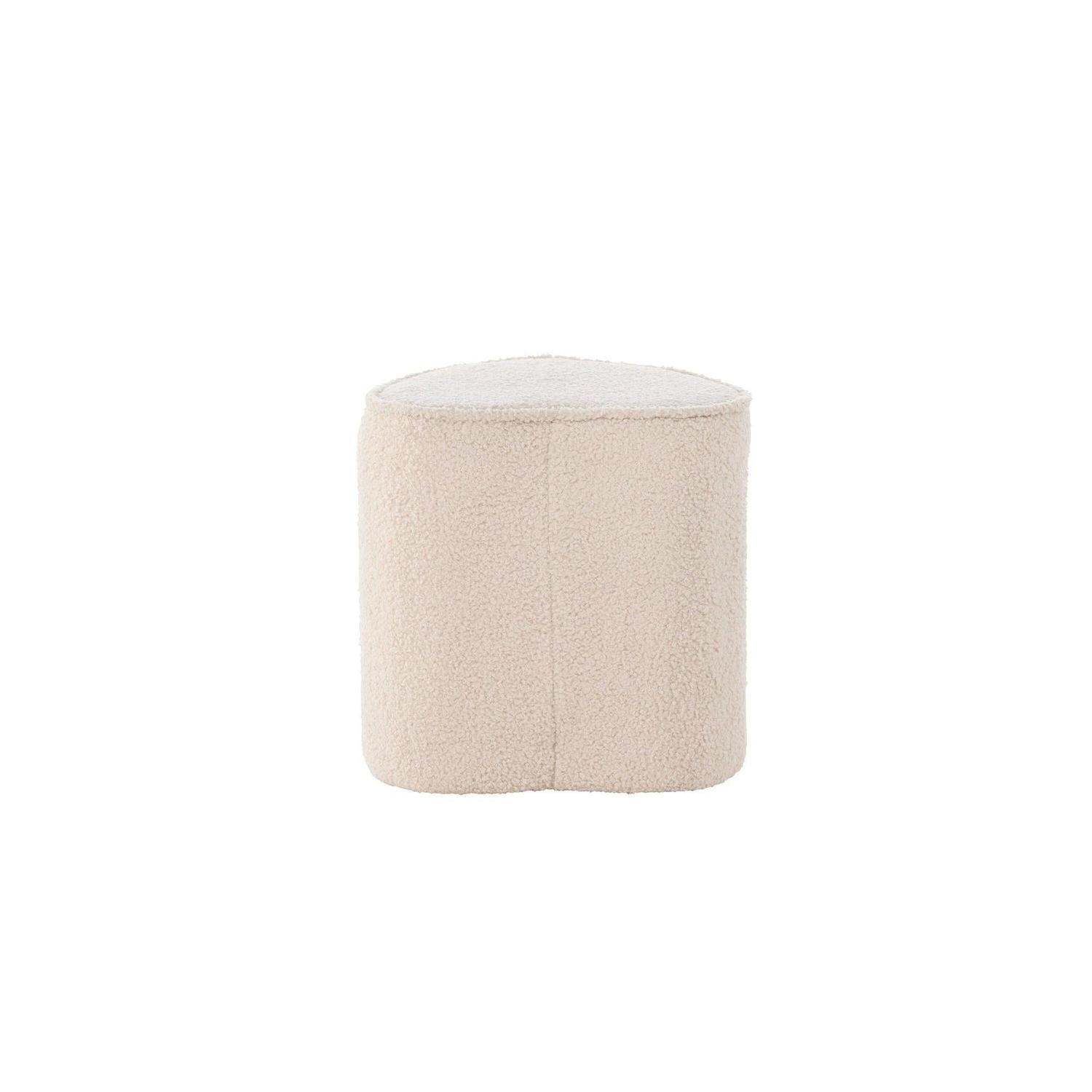 Kinder Hocker Pouf als Herz aus Teddy-Bouclé - Beige (FSC 100%)-Pouf-Venture Home-le canapé